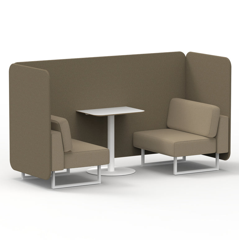 Brixworth Bench Booth With White Table In Two Tone
