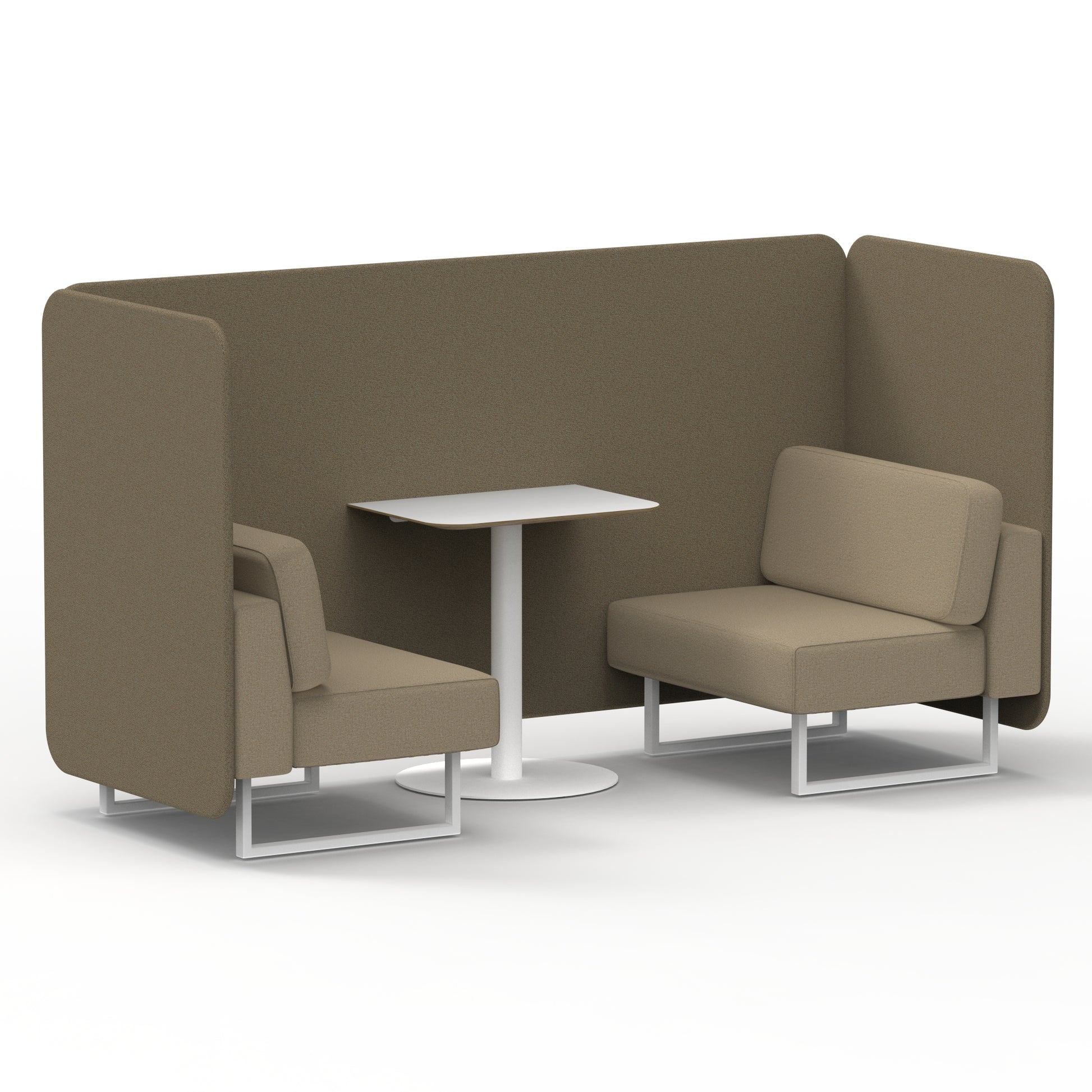 Brixworth Bench Booth With White Table In Two Tone