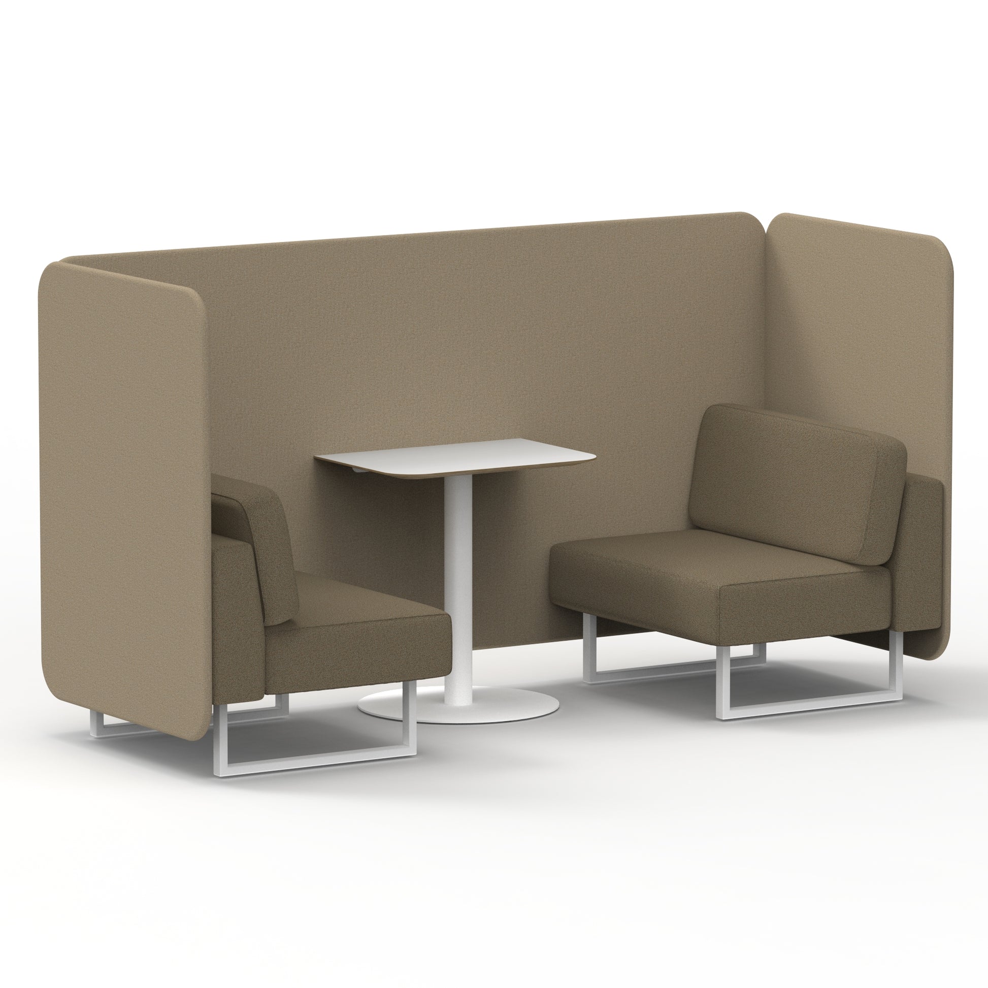 Brixworth Bench Booth With White Table In Two Tone