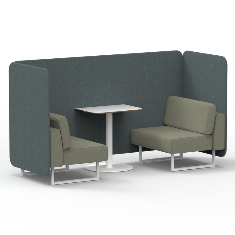 Brixworth Bench Booth With White Table In Two Tone