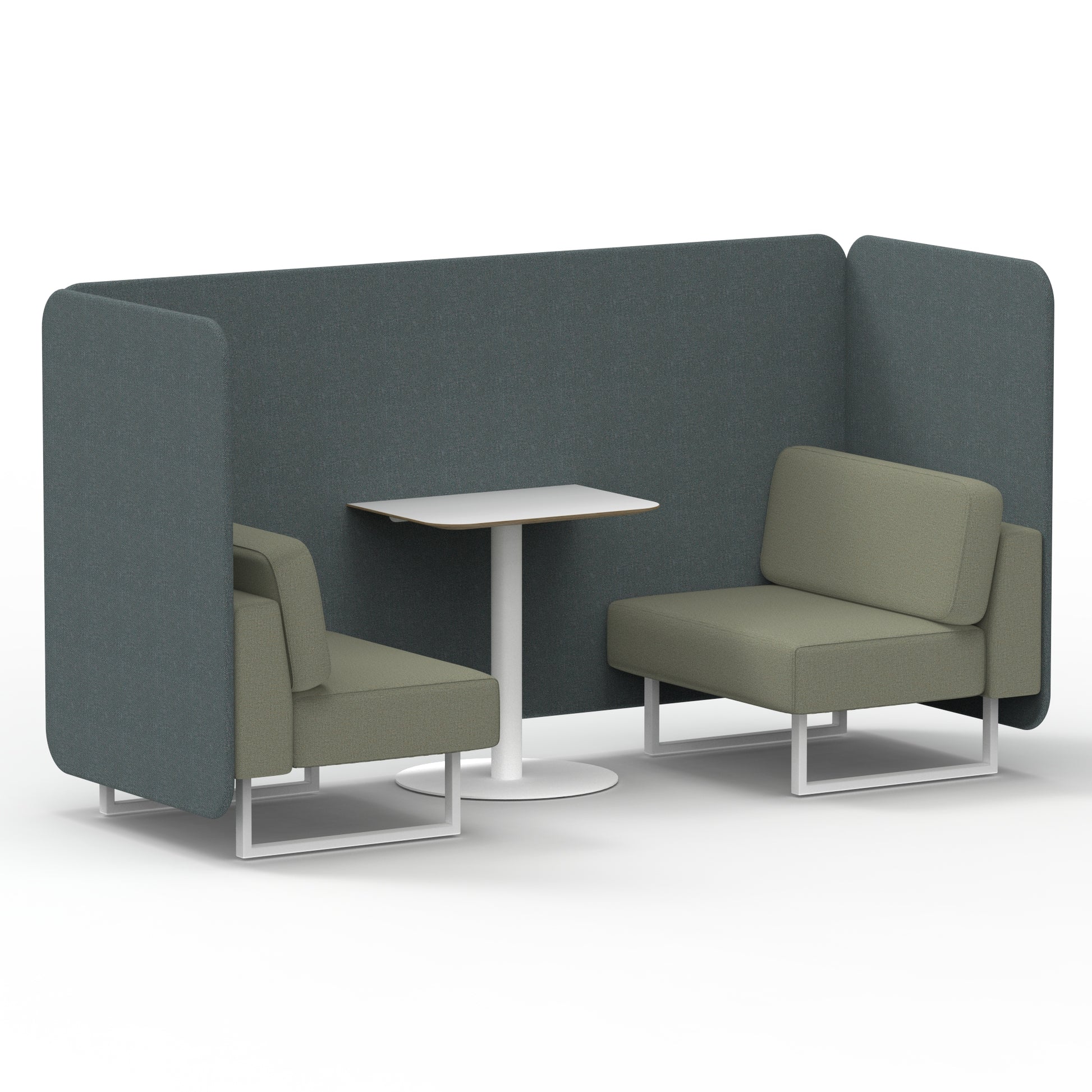 Brixworth Bench Booth With White Table In Two Tone