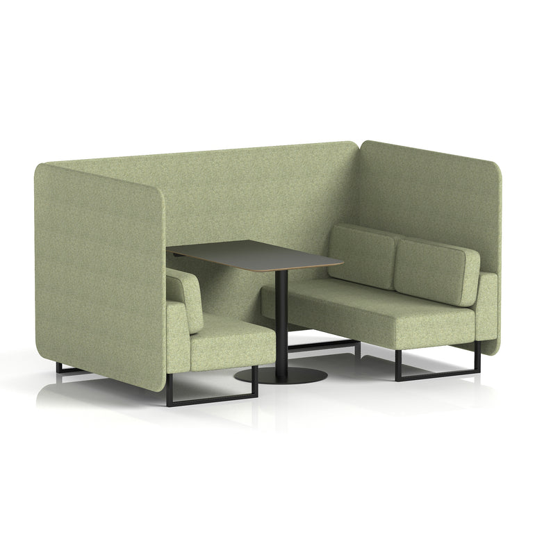Brixworth Bench Booth With Black Table In Single Tone