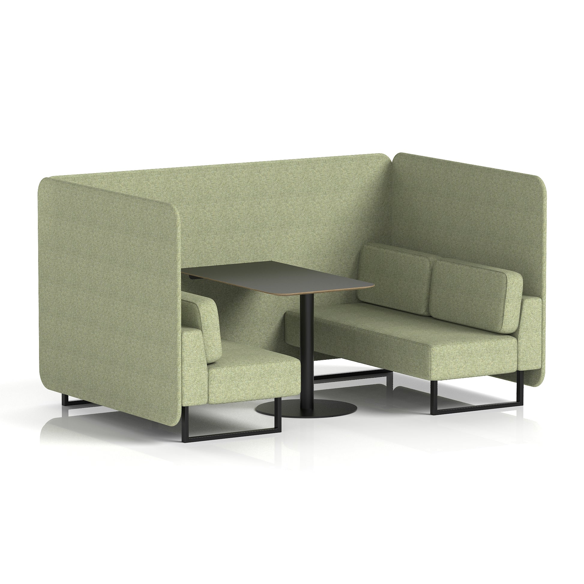 Brixworth Bench Booth With Black Table In Single Tone