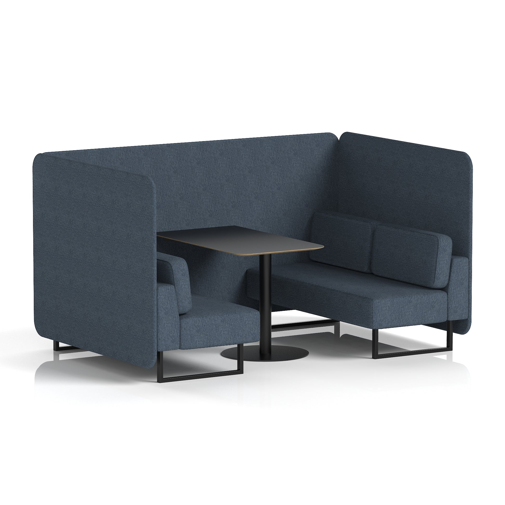 Brixworth Bench Booth With Black Table In Single Tone
