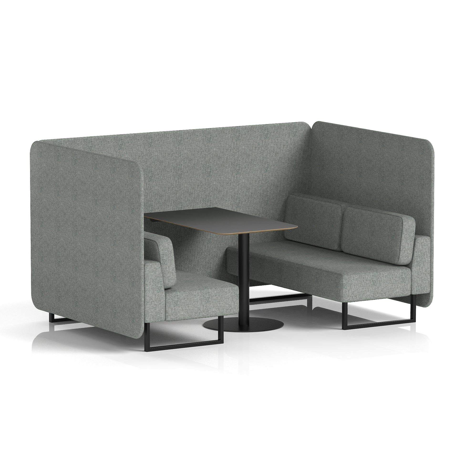Brixworth Bench Booth With Black Table In Single Tone