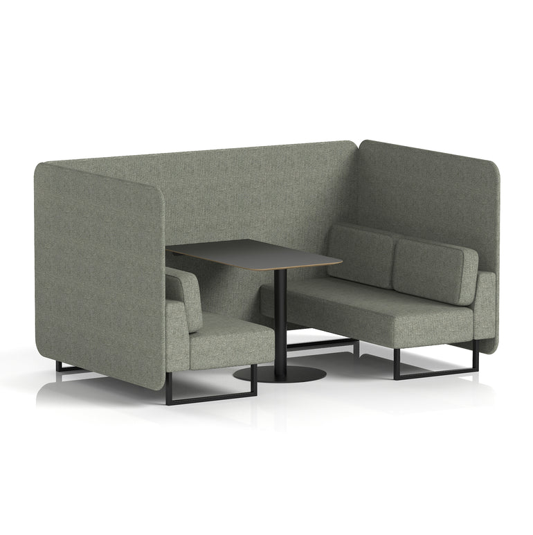 Brixworth Bench Booth With Black Table In Single Tone