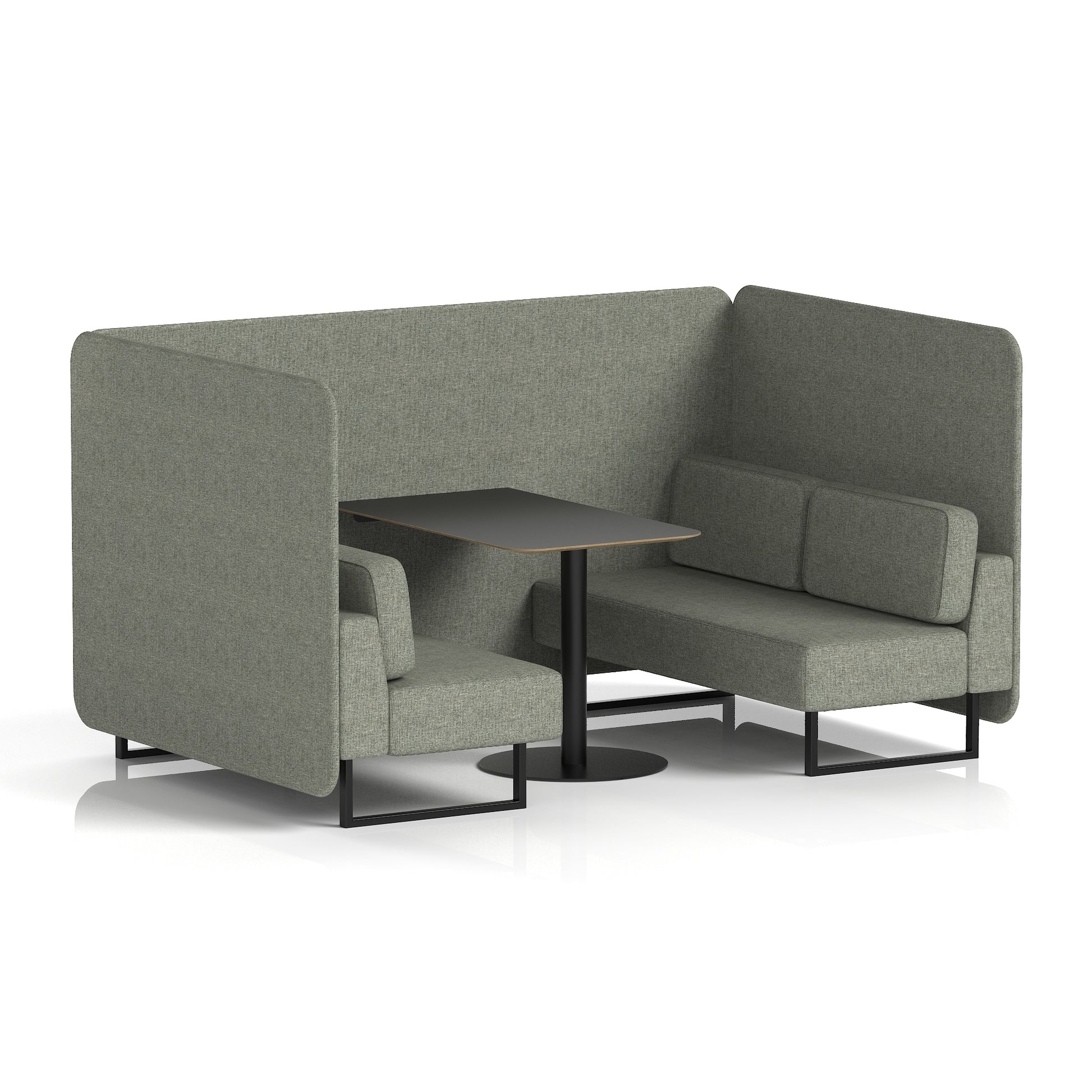Brixworth Bench Booth With Black Table In Single Tone