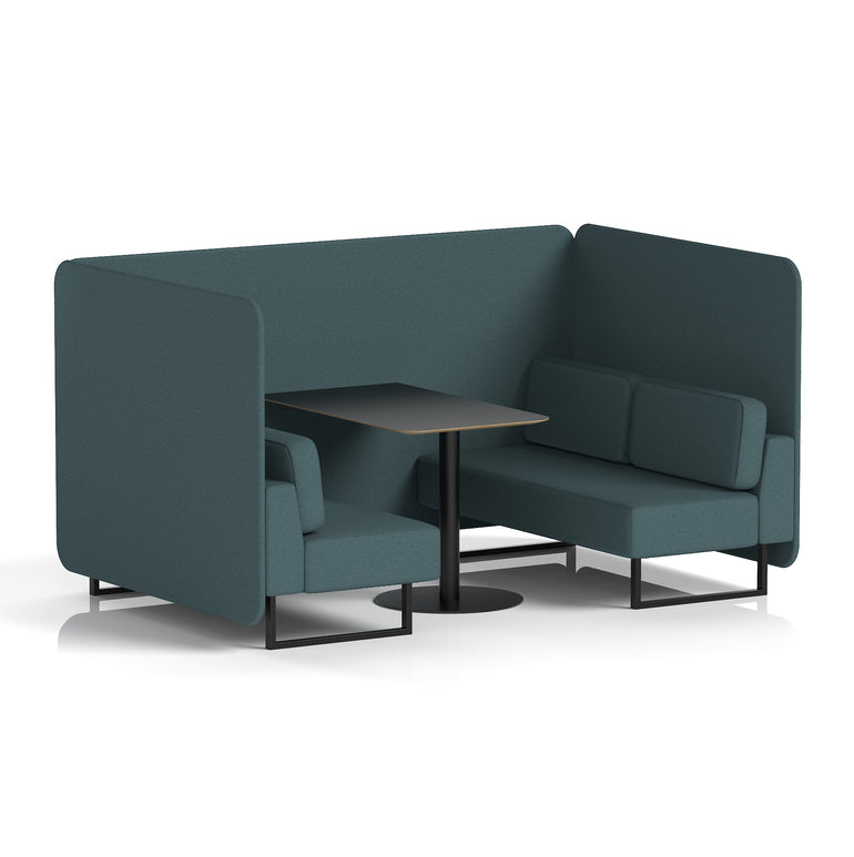 Brixworth Bench Booth With Black Table In Single Tone