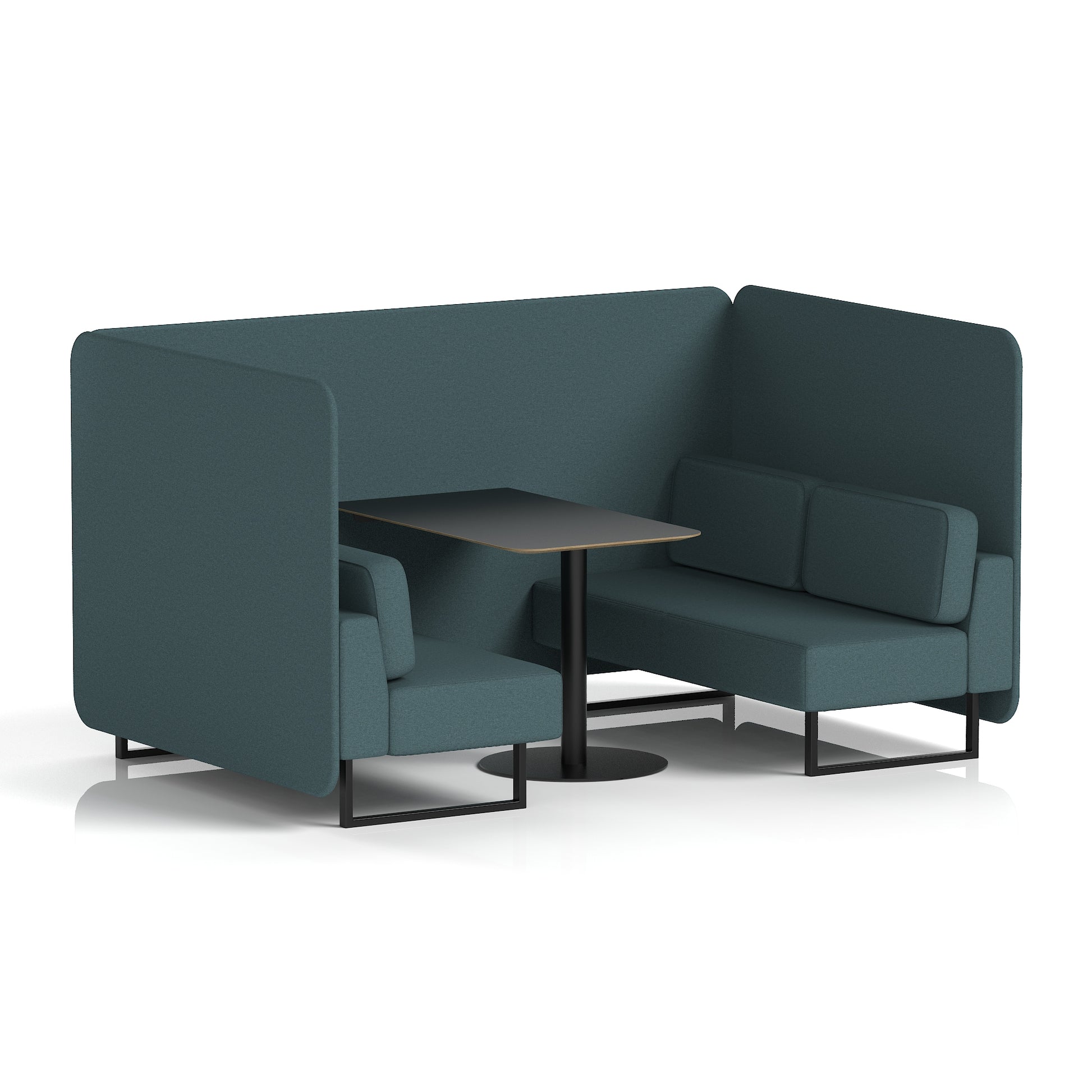 Brixworth Bench Booth With Black Table In Single Tone