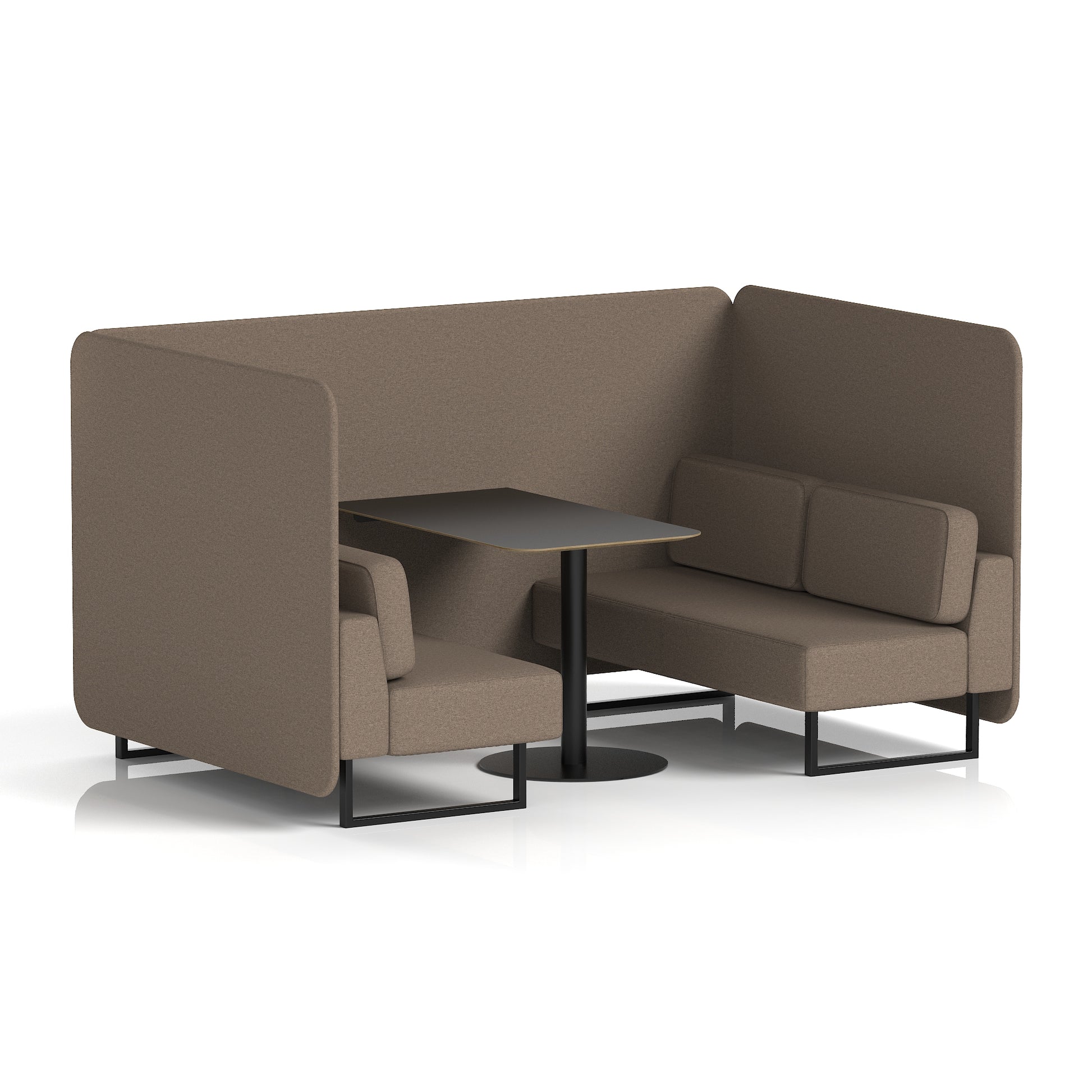 Brixworth Bench Booth With Black Table In Single Tone