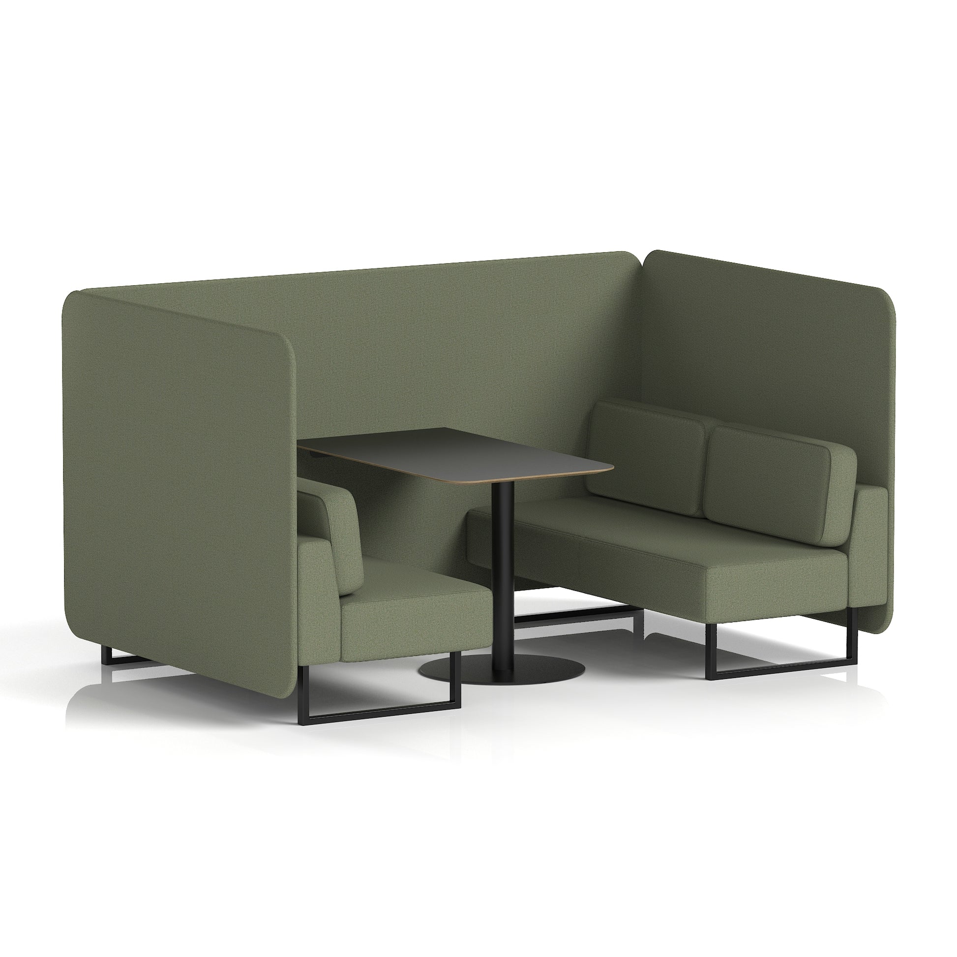Brixworth Bench Booth With Black Table In Single Tone