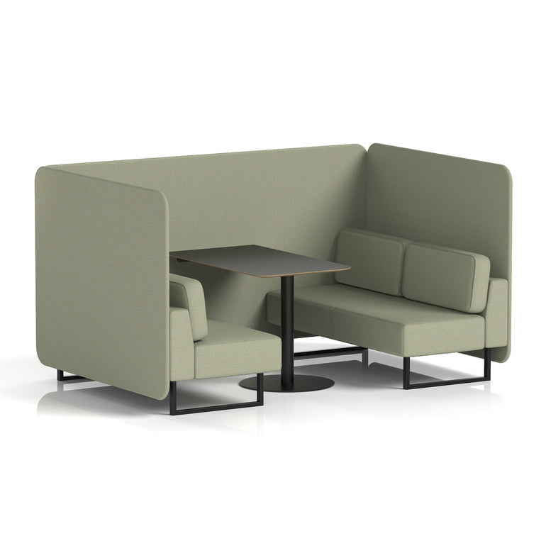 Brixworth Bench Booth With Black Table In Single Tone