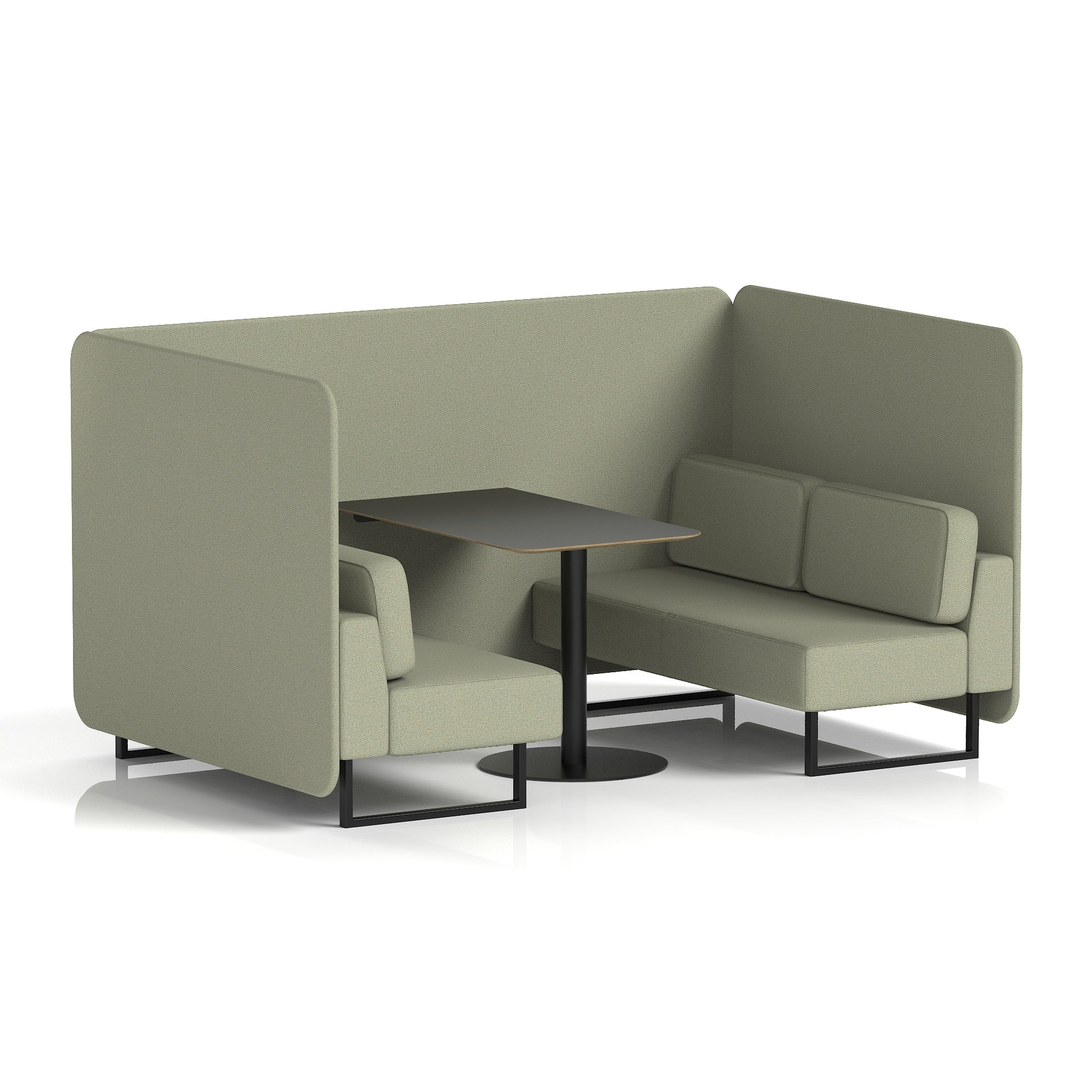 Brixworth Bench Booth With Black Table In Single Tone