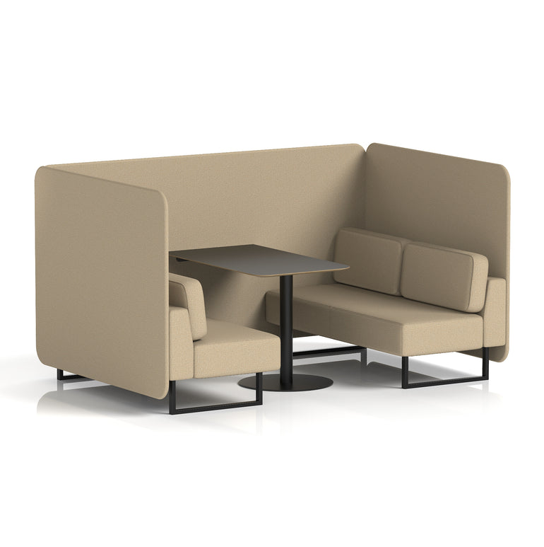 Brixworth Bench Booth With Black Table In Single Tone