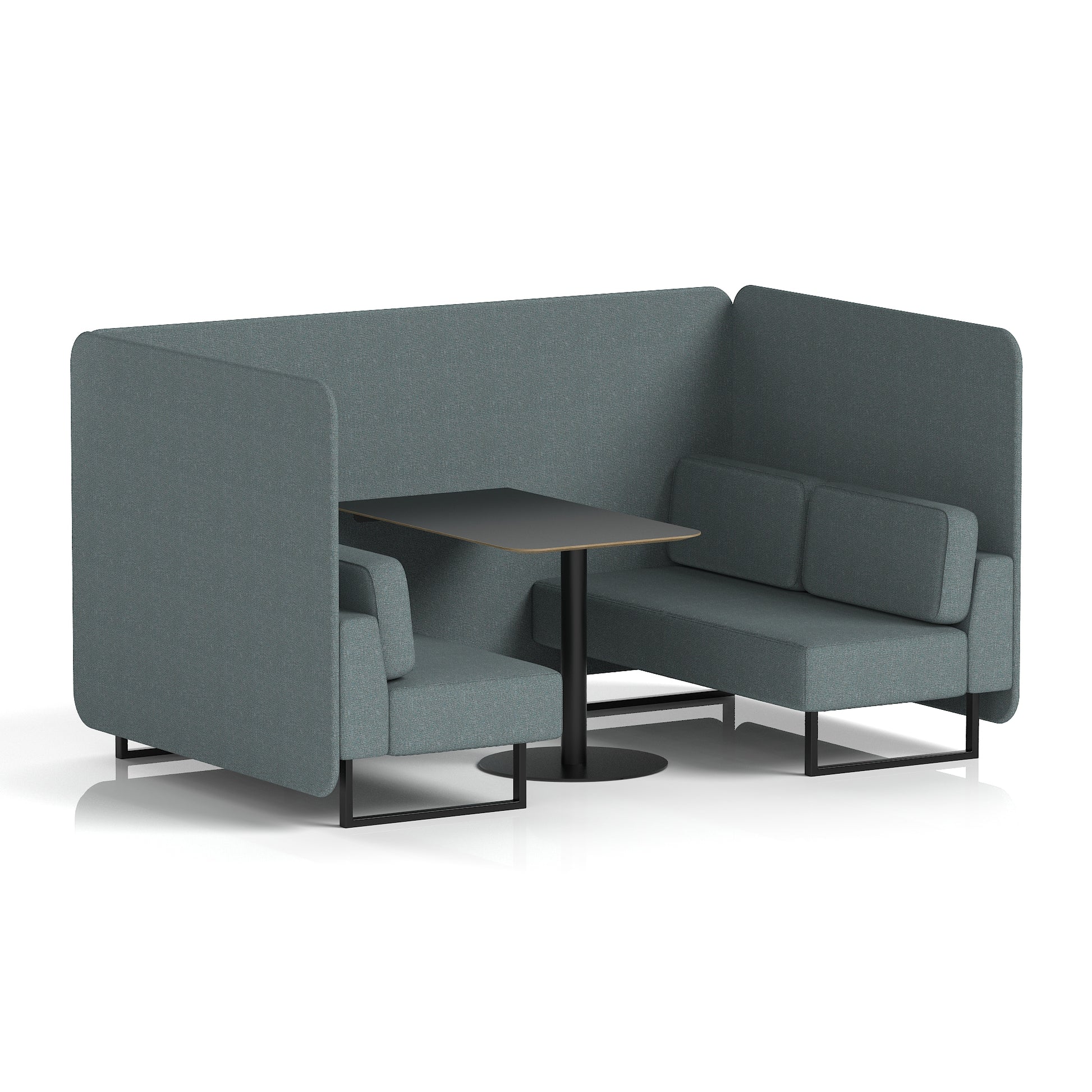 Brixworth Bench Booth With Black Table In Single Tone