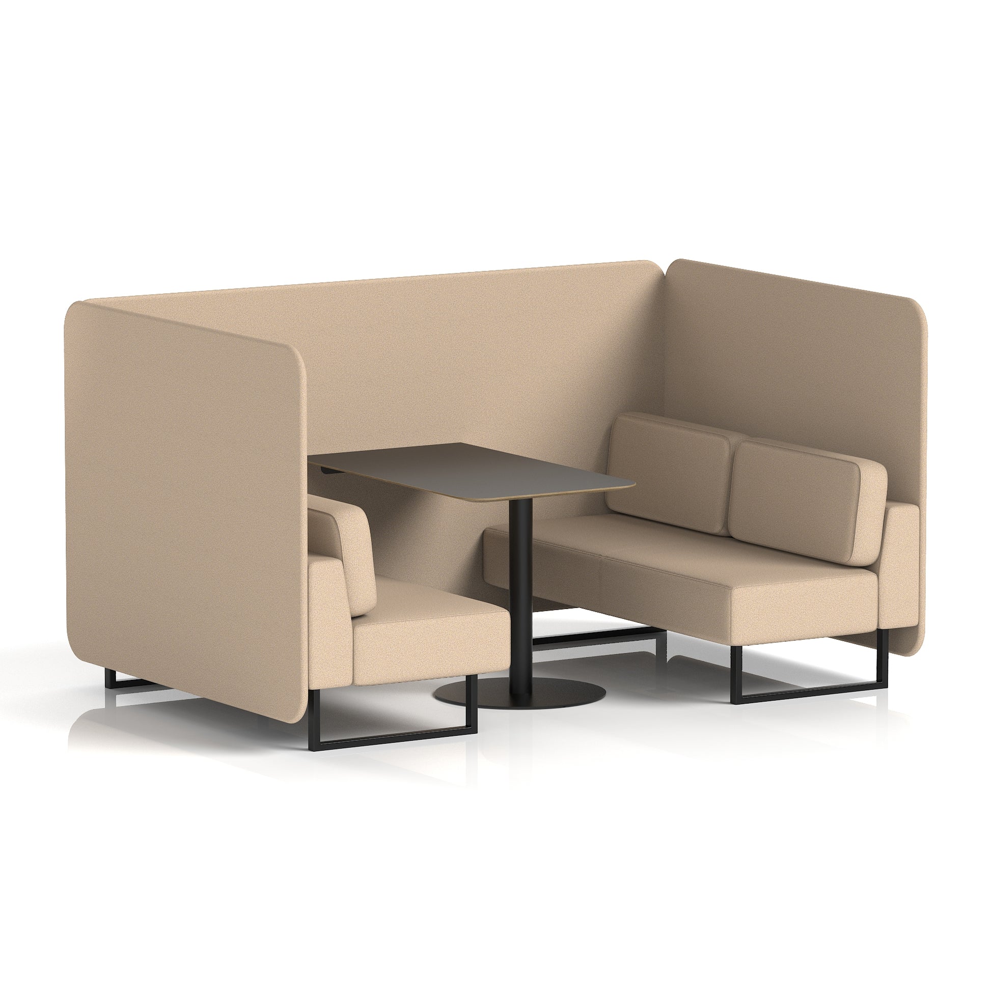 Brixworth Bench Booth With Black Table In Single Tone