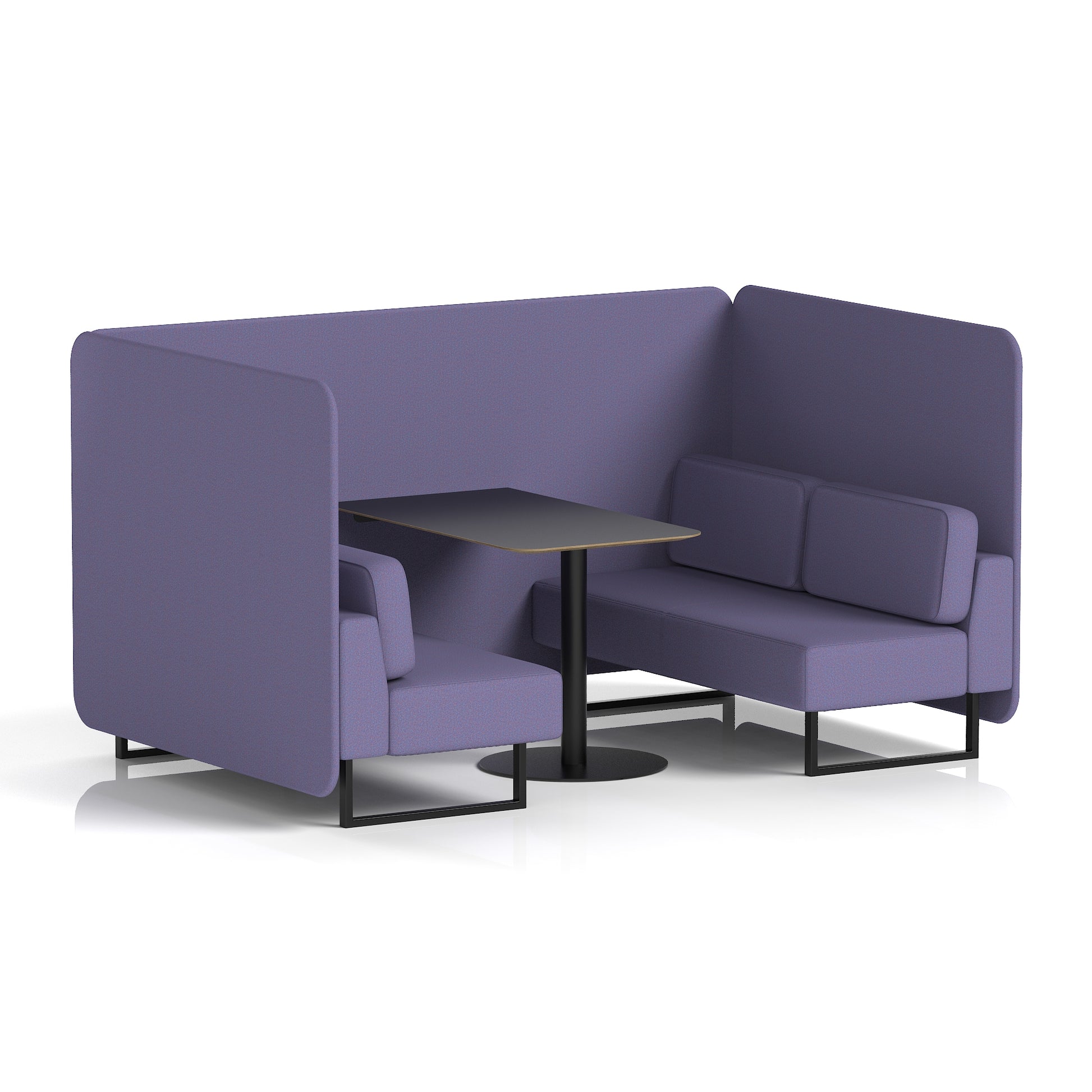 Brixworth Bench Booth With Black Table In Single Tone