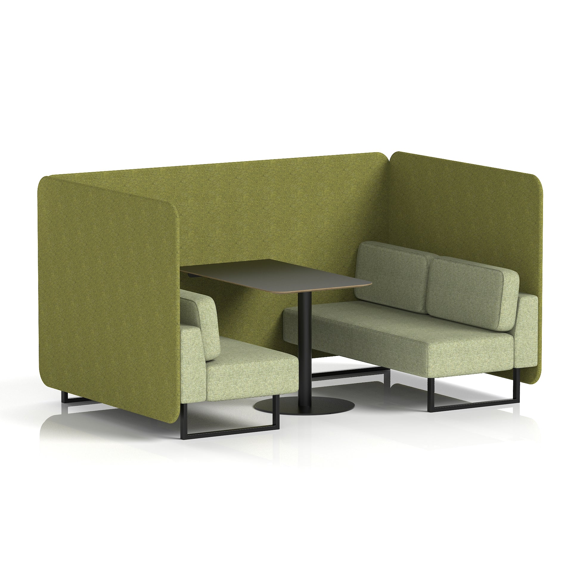 Brixworth Bench Booth With Black Table In Two Tone