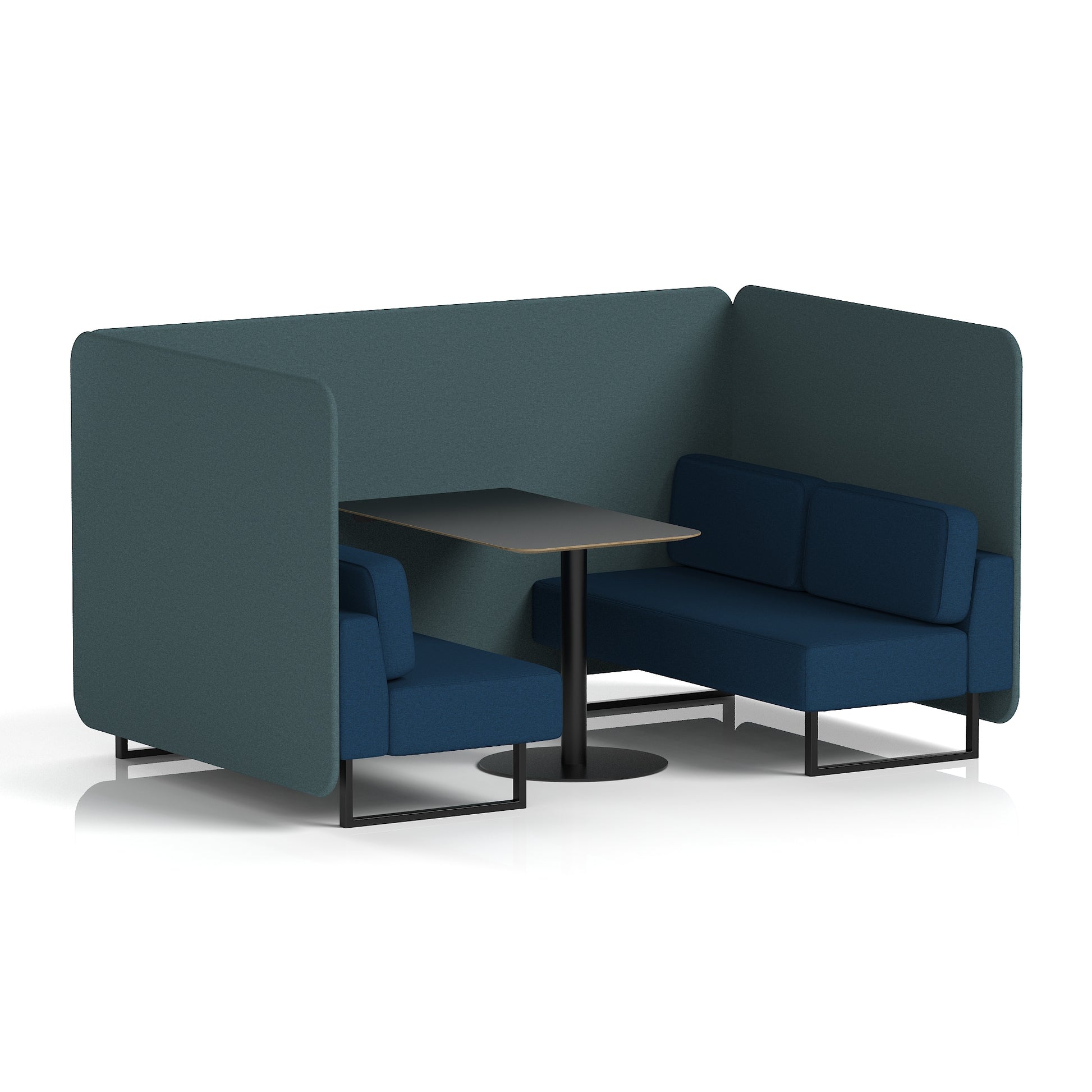 Brixworth Bench Booth With Black Table In Two Tone