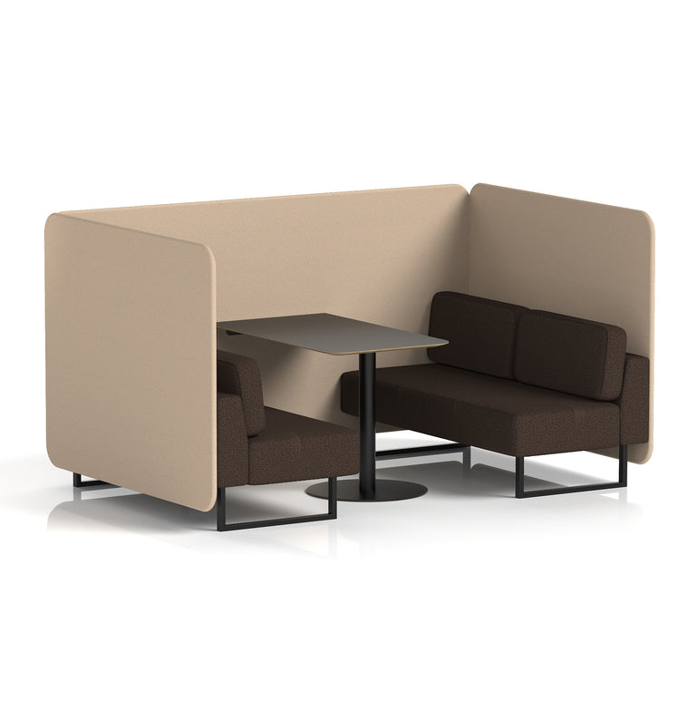 Brixworth Bench Booth With Black Table In Two Tone