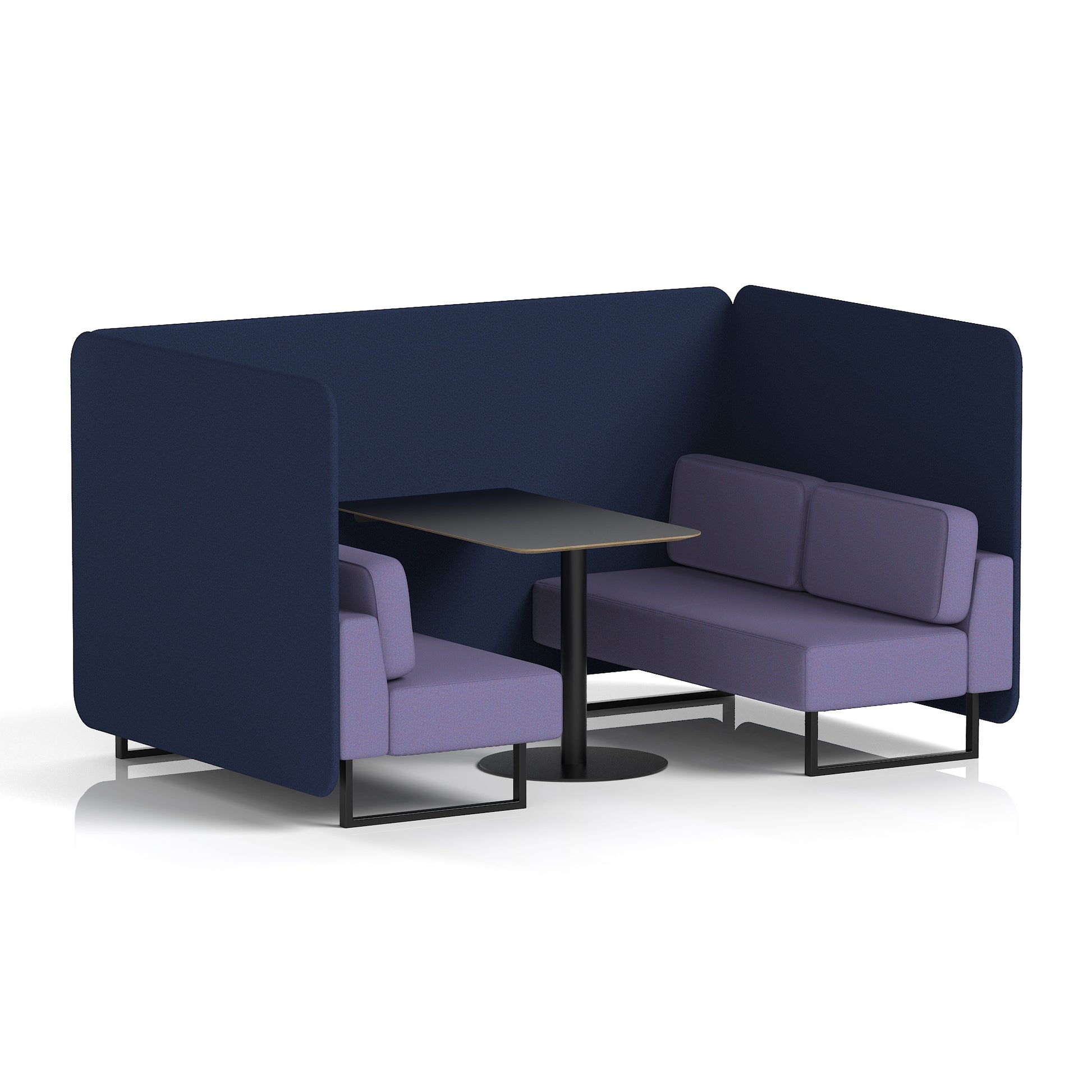 Brixworth Bench Booth With Black Table In Two Tone