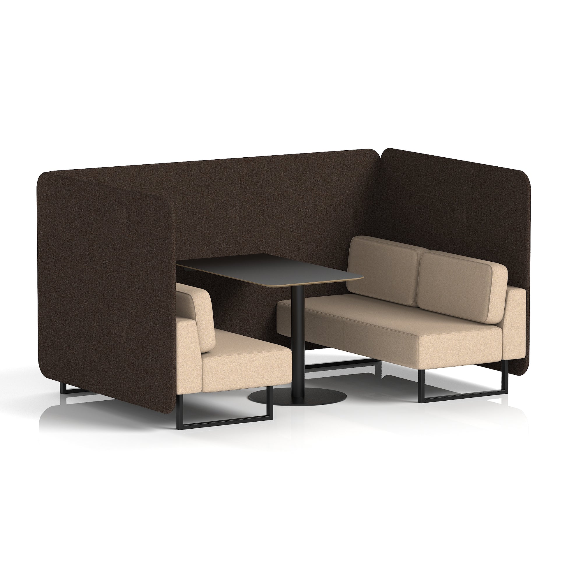 Brixworth Bench Booth With Black Table In Two Tone