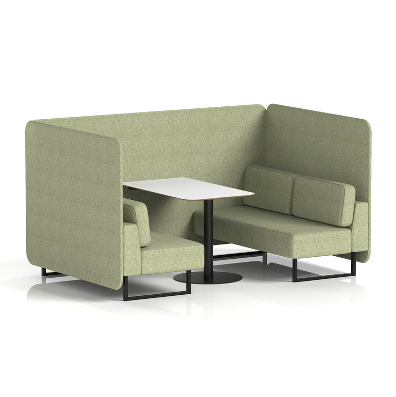 Brixworth Bench Booth With White Table In Single Tone