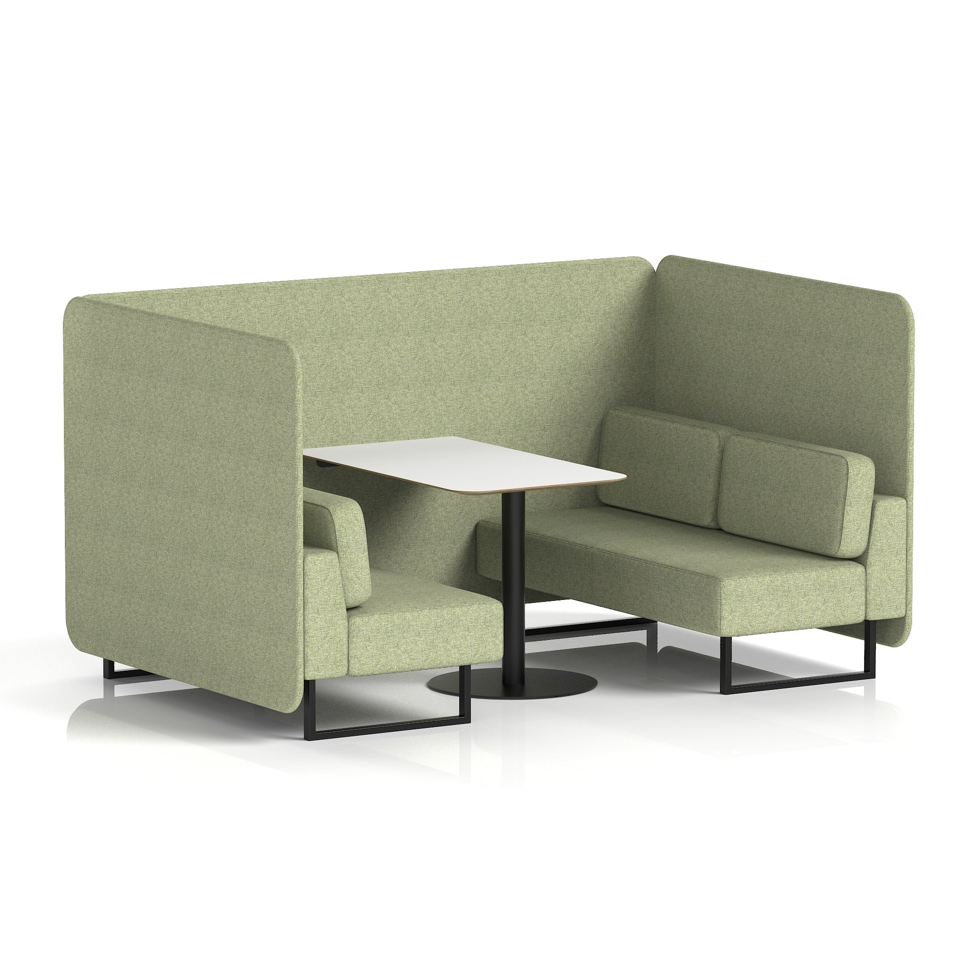 Brixworth Bench Booth With White Table In Single Tone