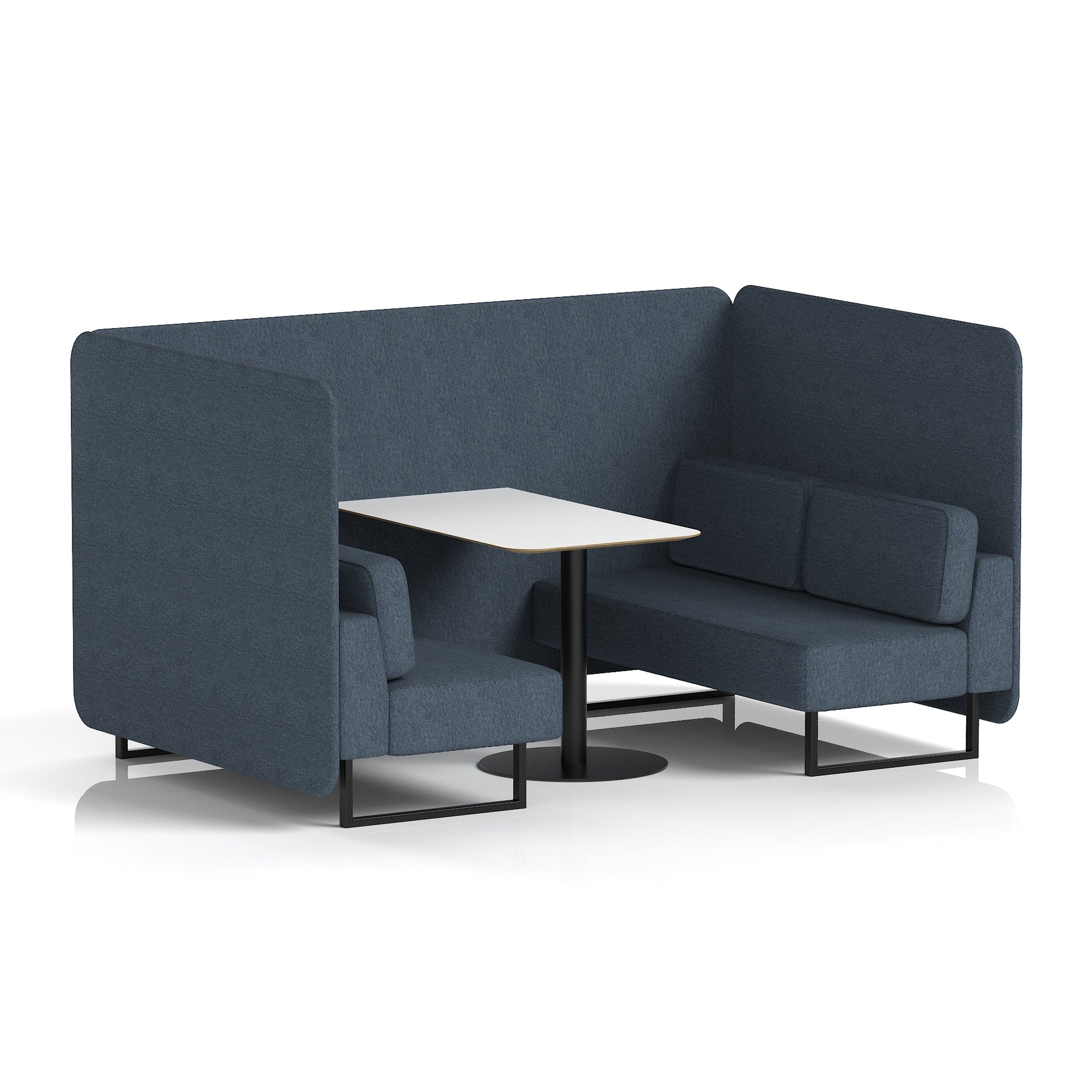 Brixworth Bench Booth With White Table In Single Tone