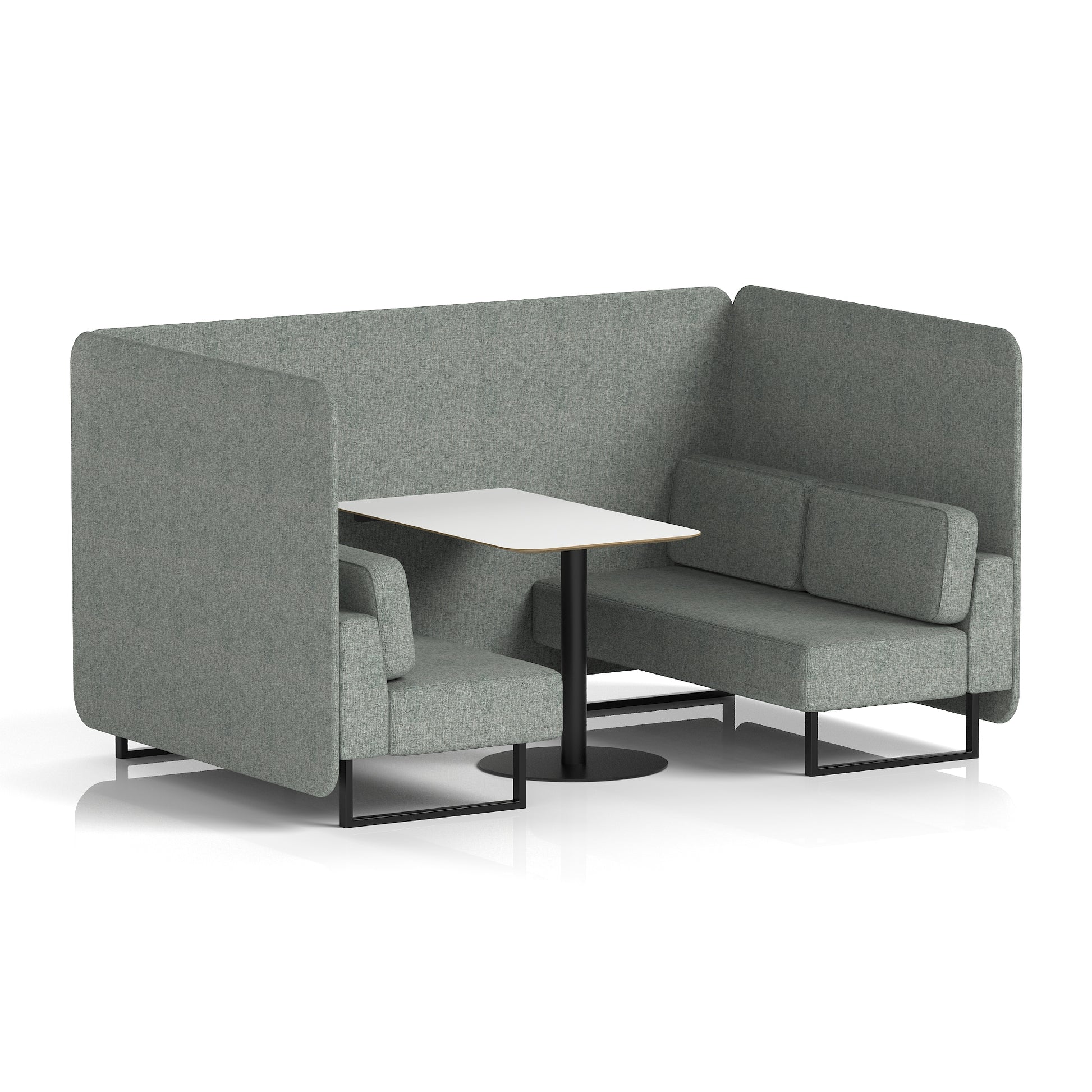Brixworth Bench Booth With White Table In Single Tone