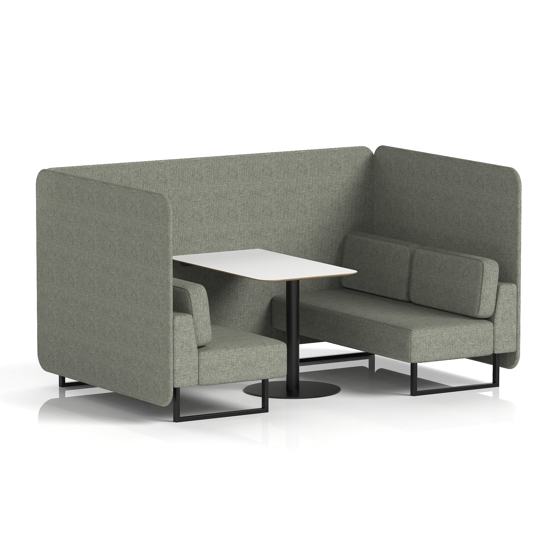 Brixworth Bench Booth With White Table In Single Tone