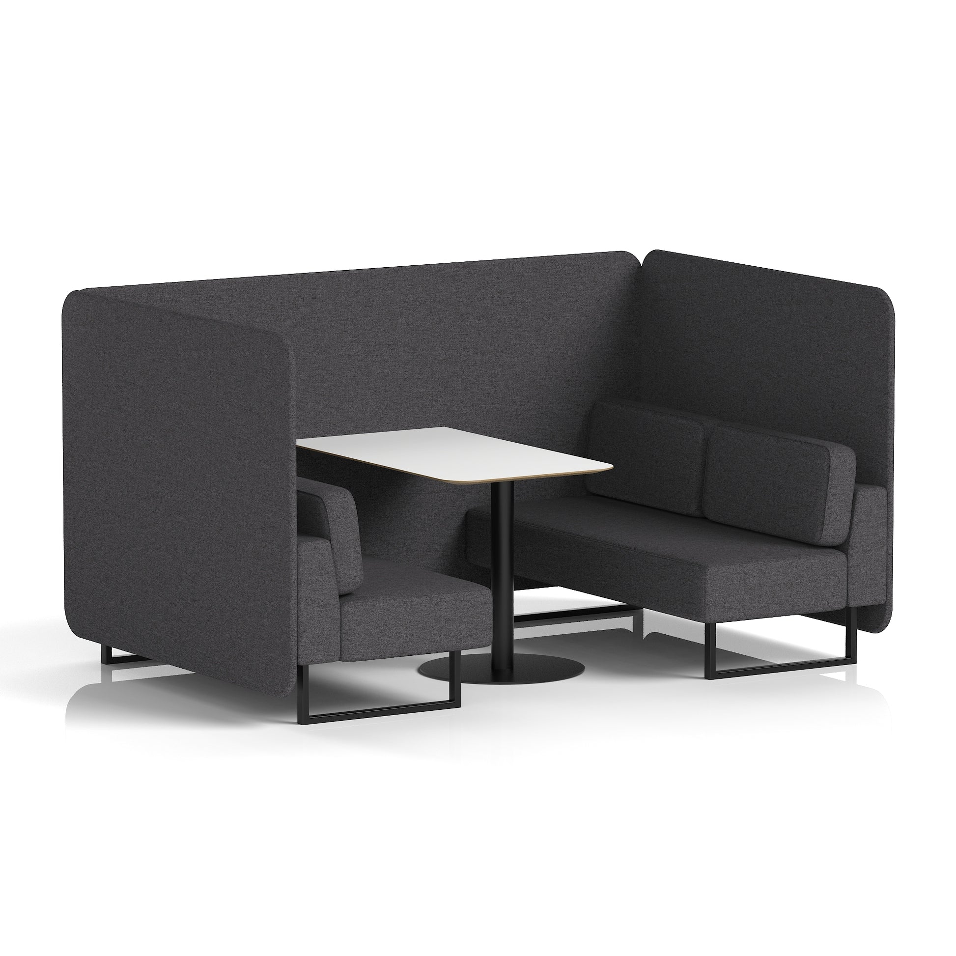 Brixworth Bench Booth With White Table In Single Tone