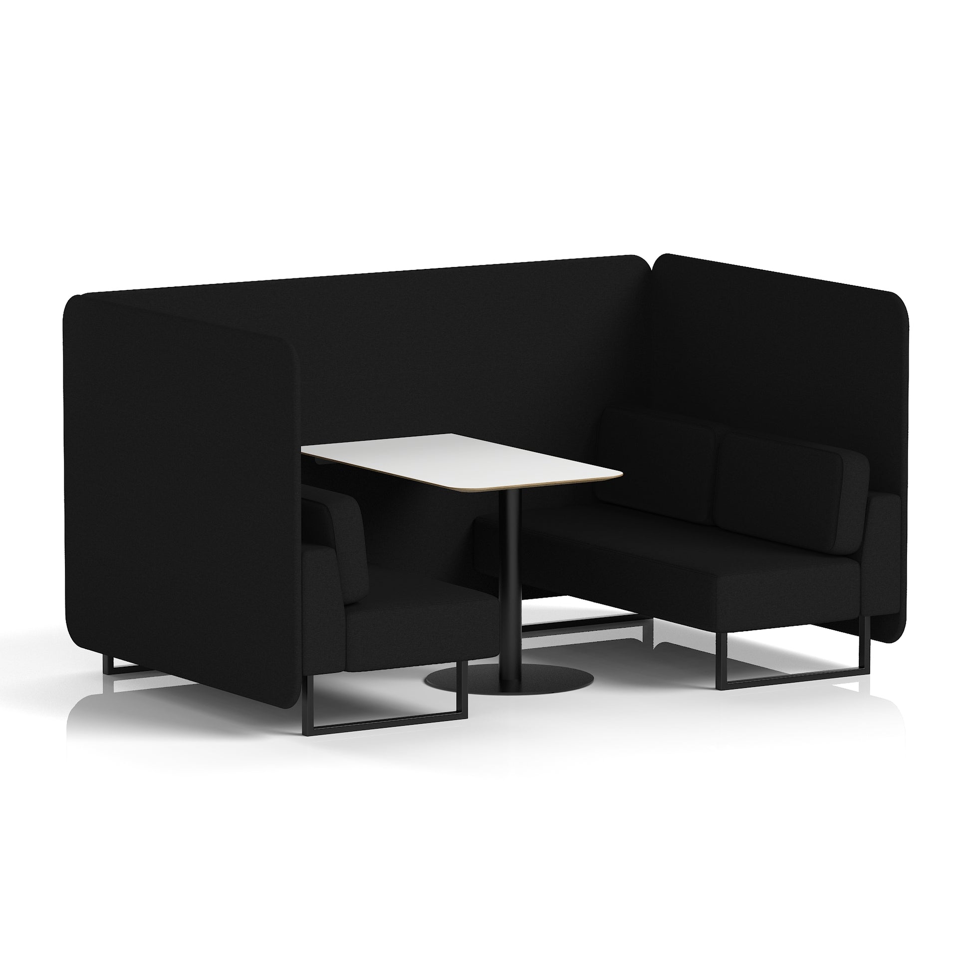 Brixworth Bench Booth With White Table In Single Tone