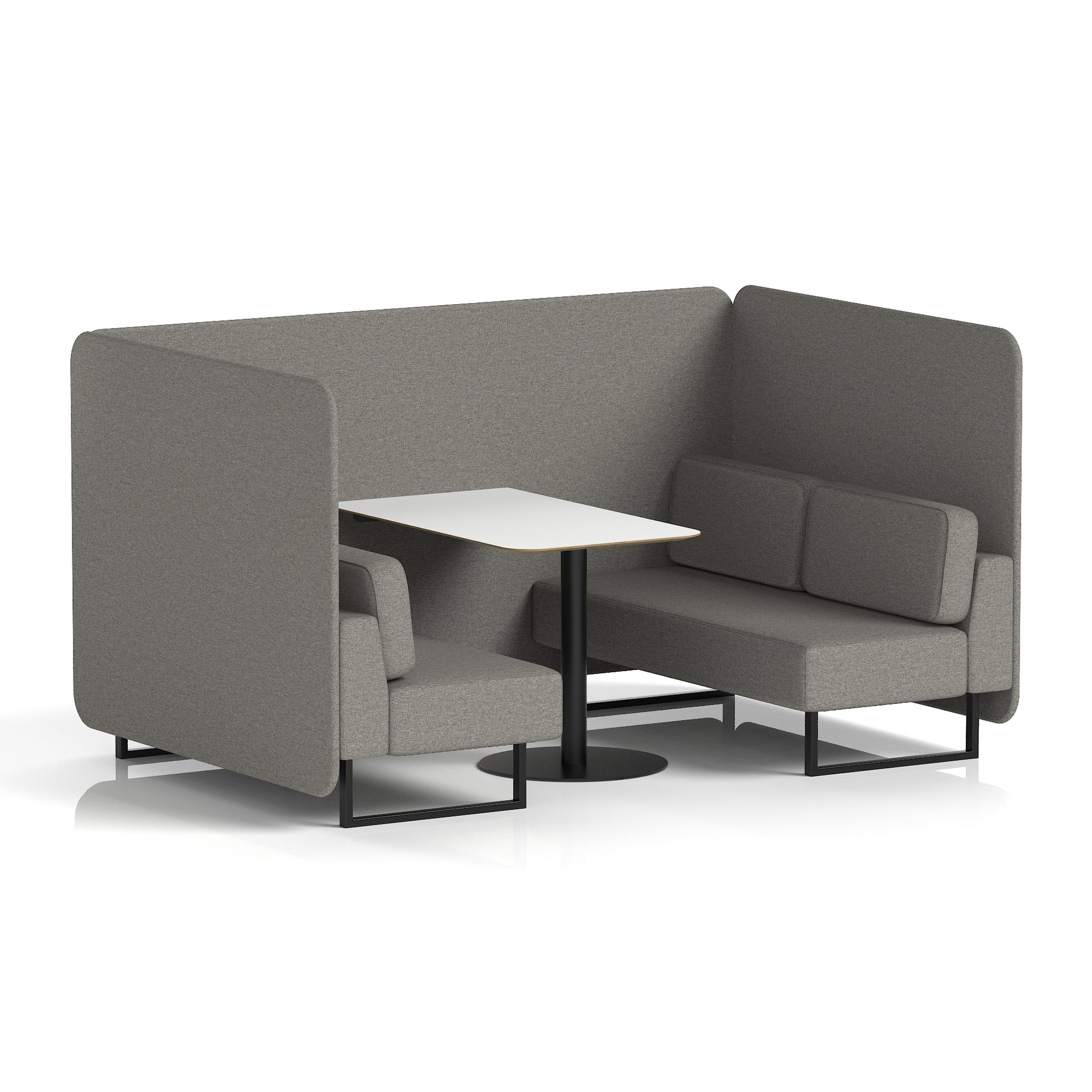 Brixworth Bench Booth With White Table In Single Tone