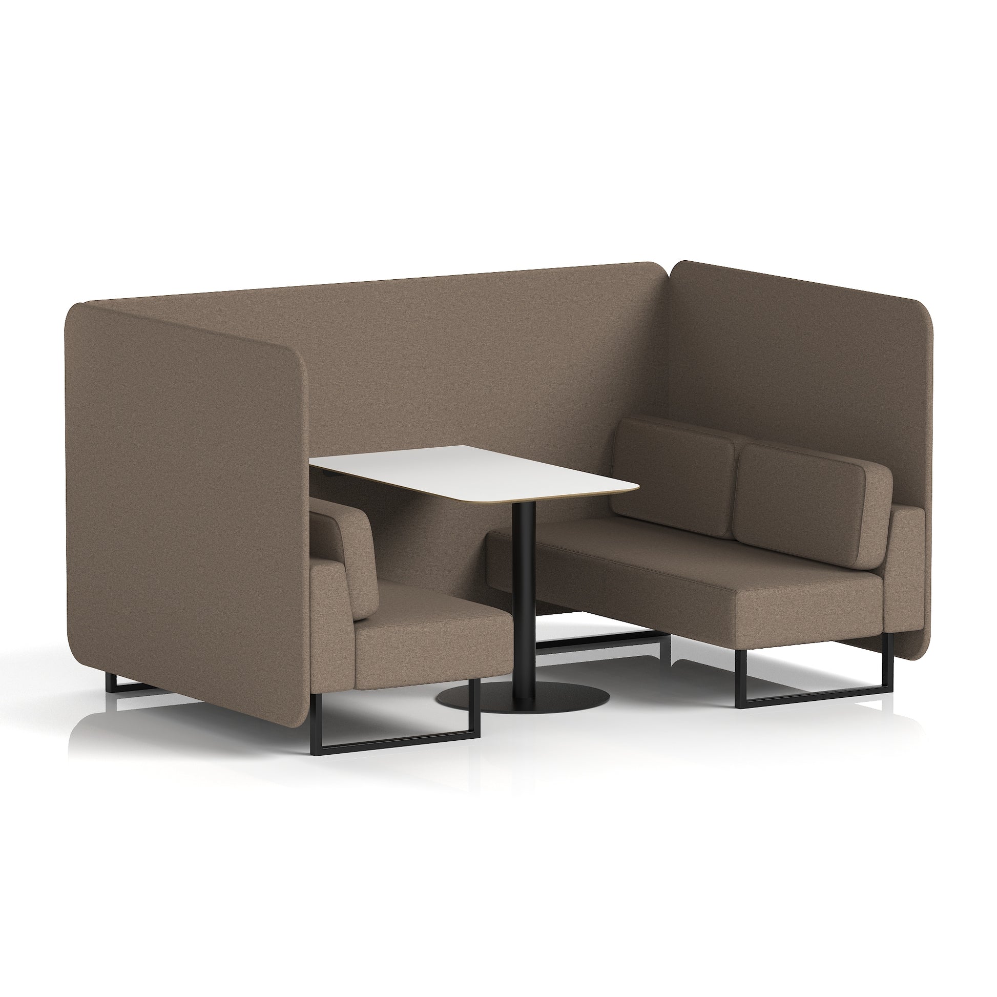 Brixworth Bench Booth With White Table In Single Tone