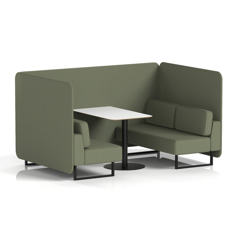 Brixworth Bench Booth With White Table In Single Tone