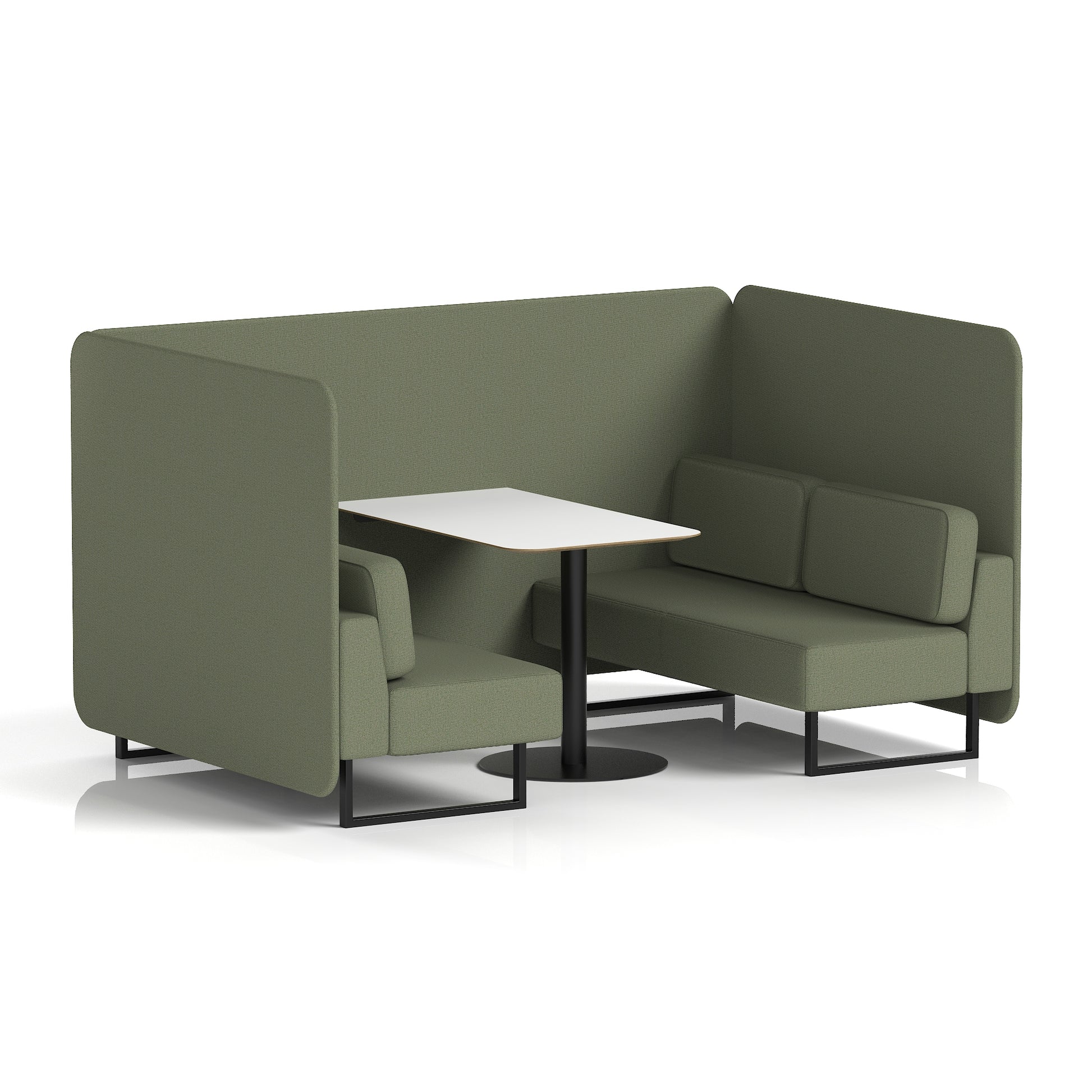 Brixworth Bench Booth With White Table In Single Tone
