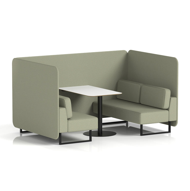 Brixworth Bench Booth With White Table In Single Tone