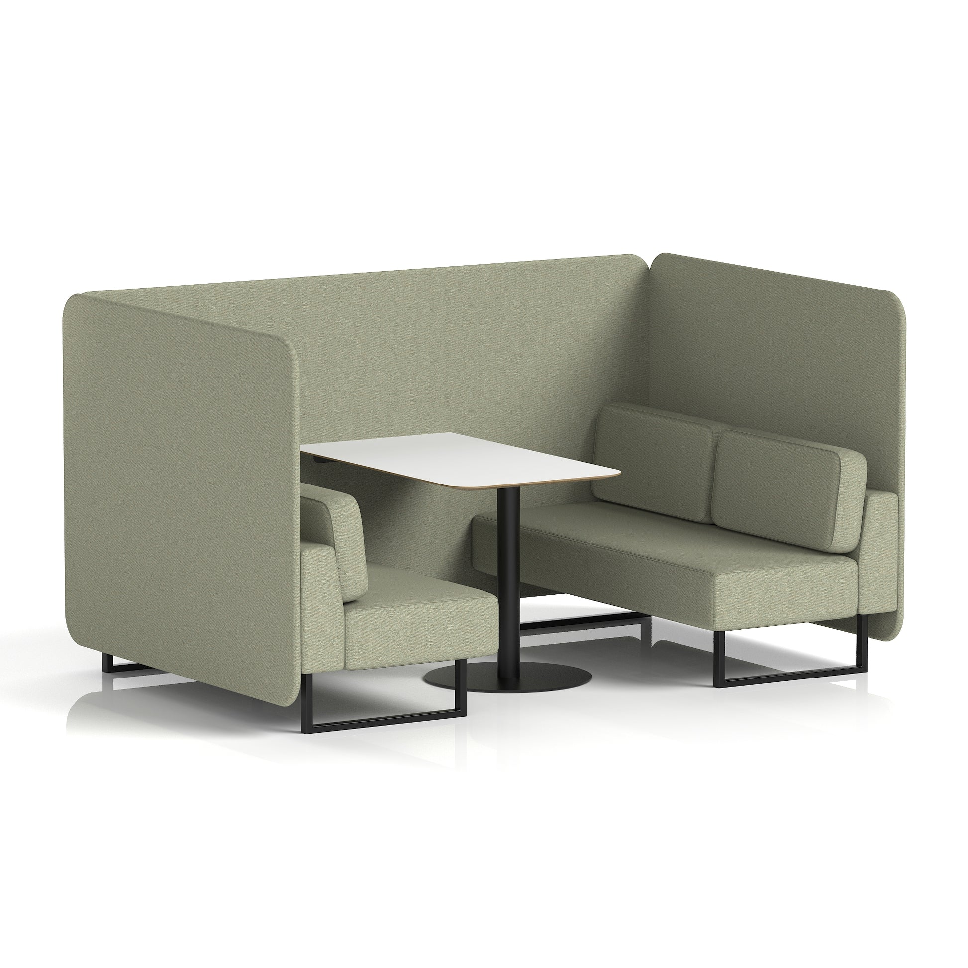 Brixworth Bench Booth With White Table In Single Tone