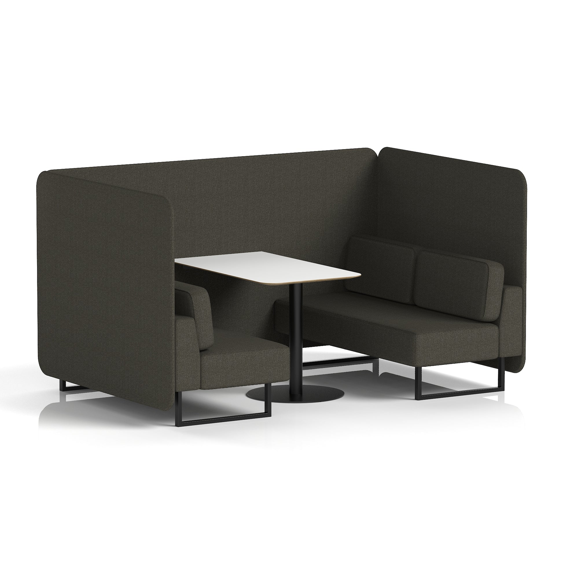 Brixworth Bench Booth With White Table In Single Tone
