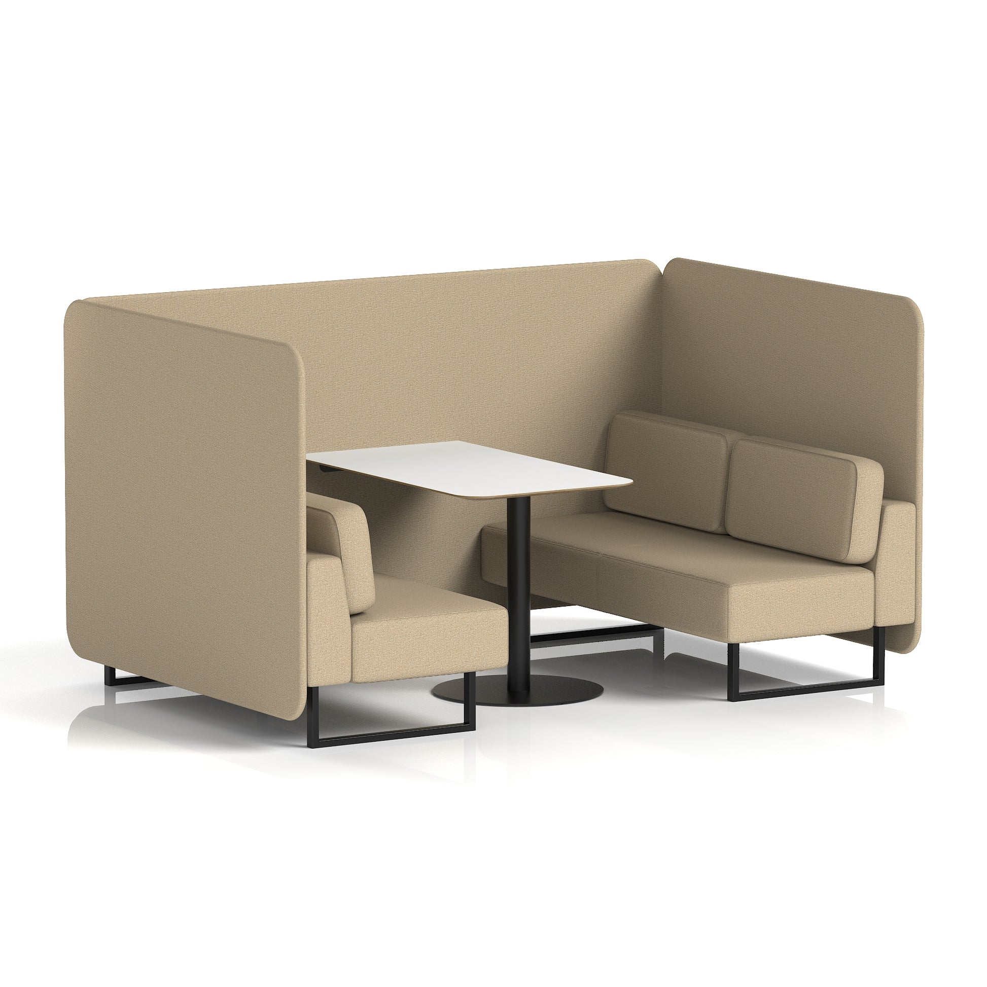 Brixworth Bench Booth With White Table In Single Tone