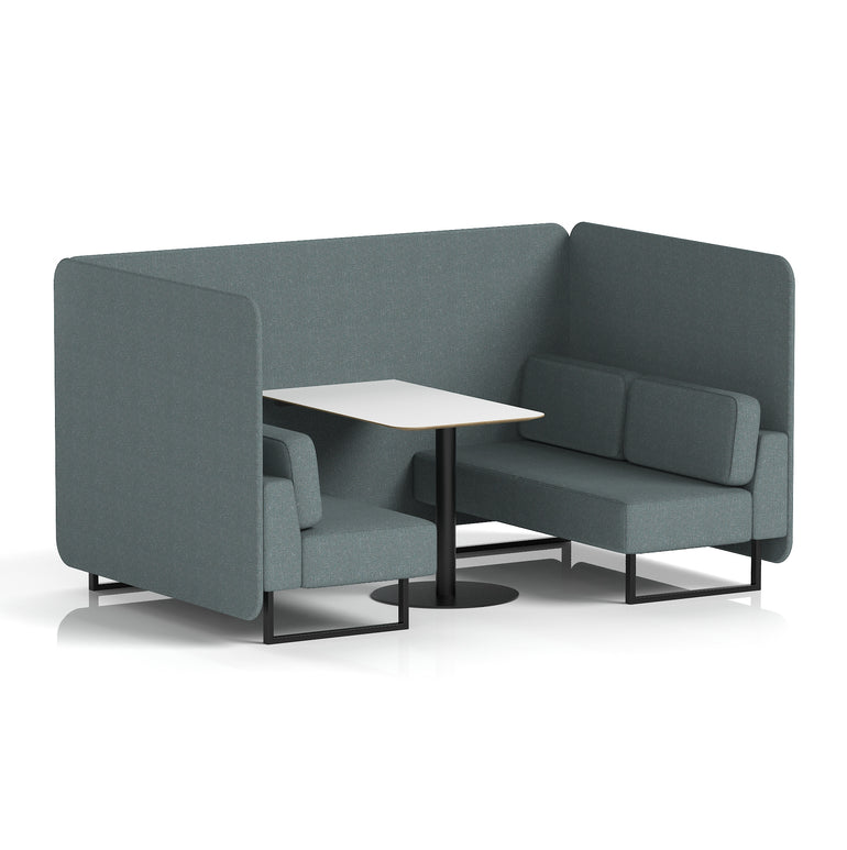 Brixworth Bench Booth With White Table In Single Tone