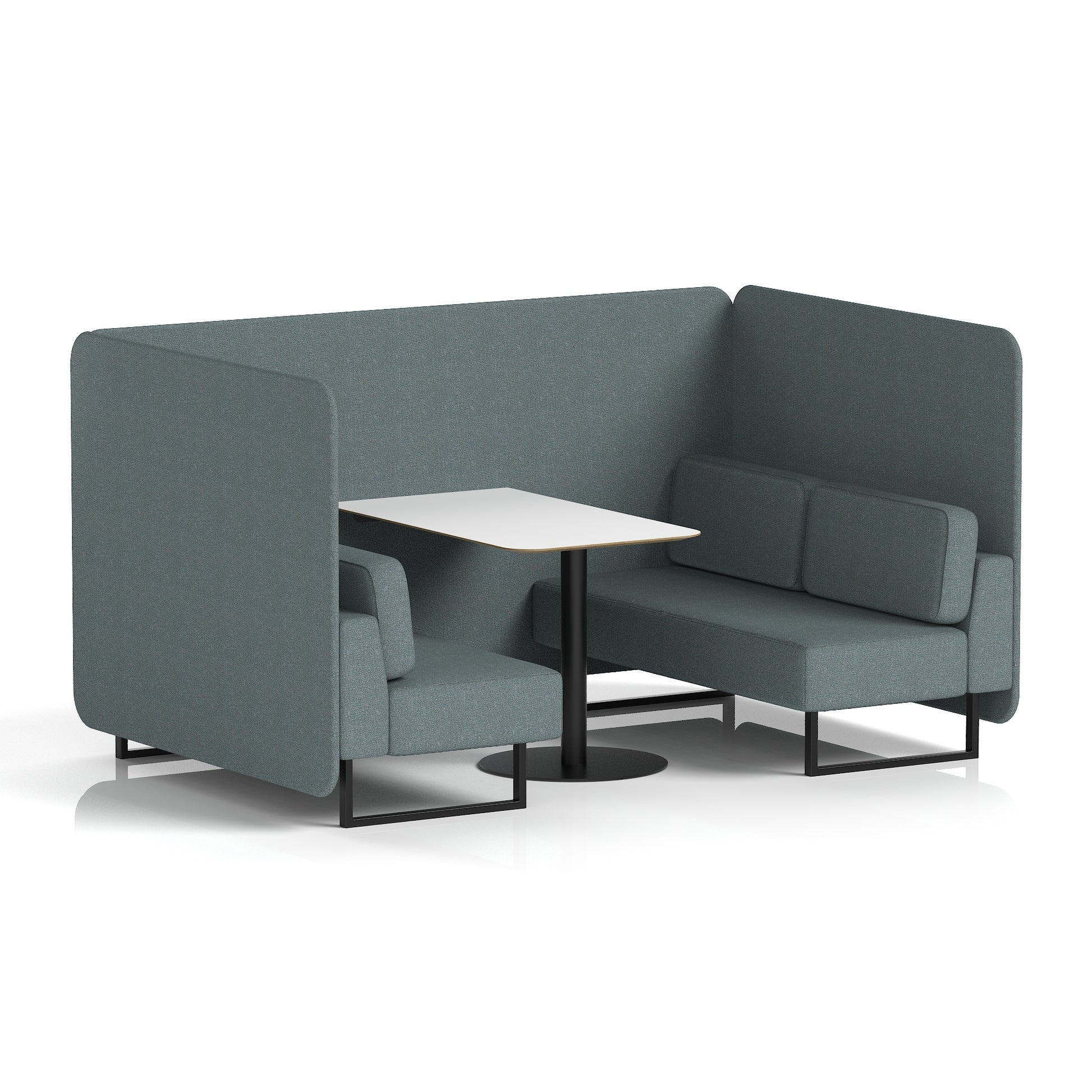 Brixworth Bench Booth With White Table In Single Tone