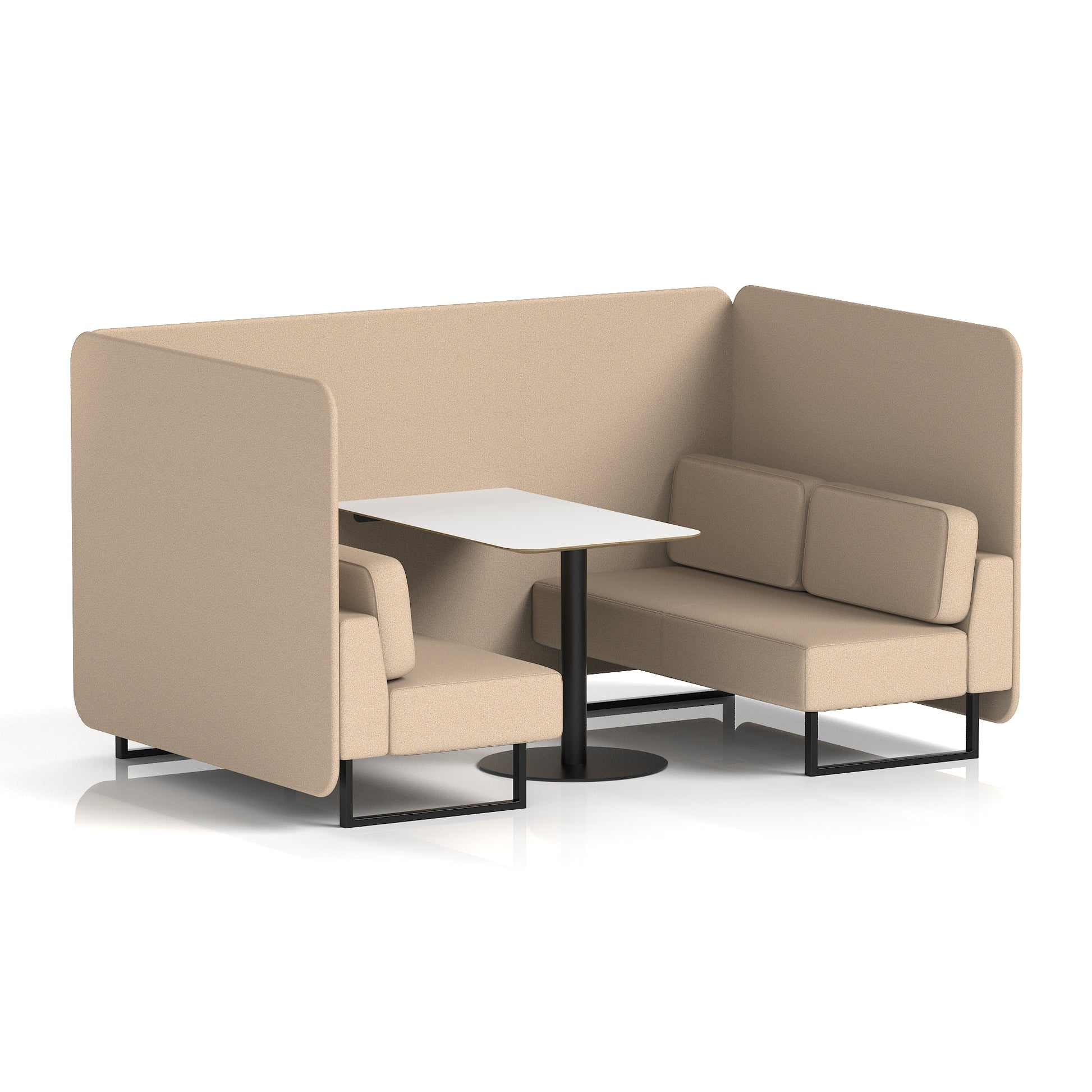 Brixworth Bench Booth With White Table In Single Tone