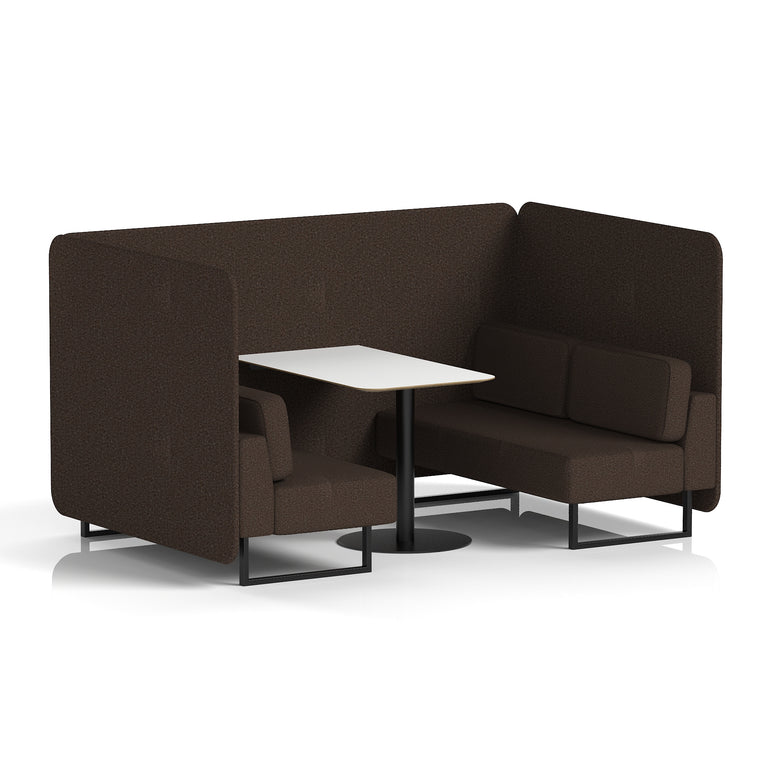 Brixworth Bench Booth With White Table In Single Tone