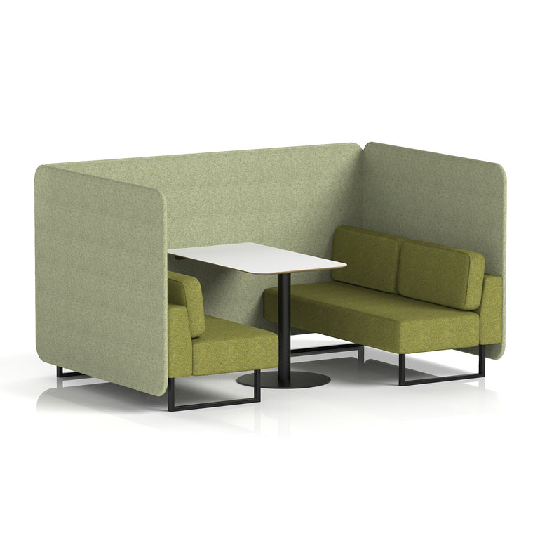 Brixworth Bench Booth With White Table In Two Tone