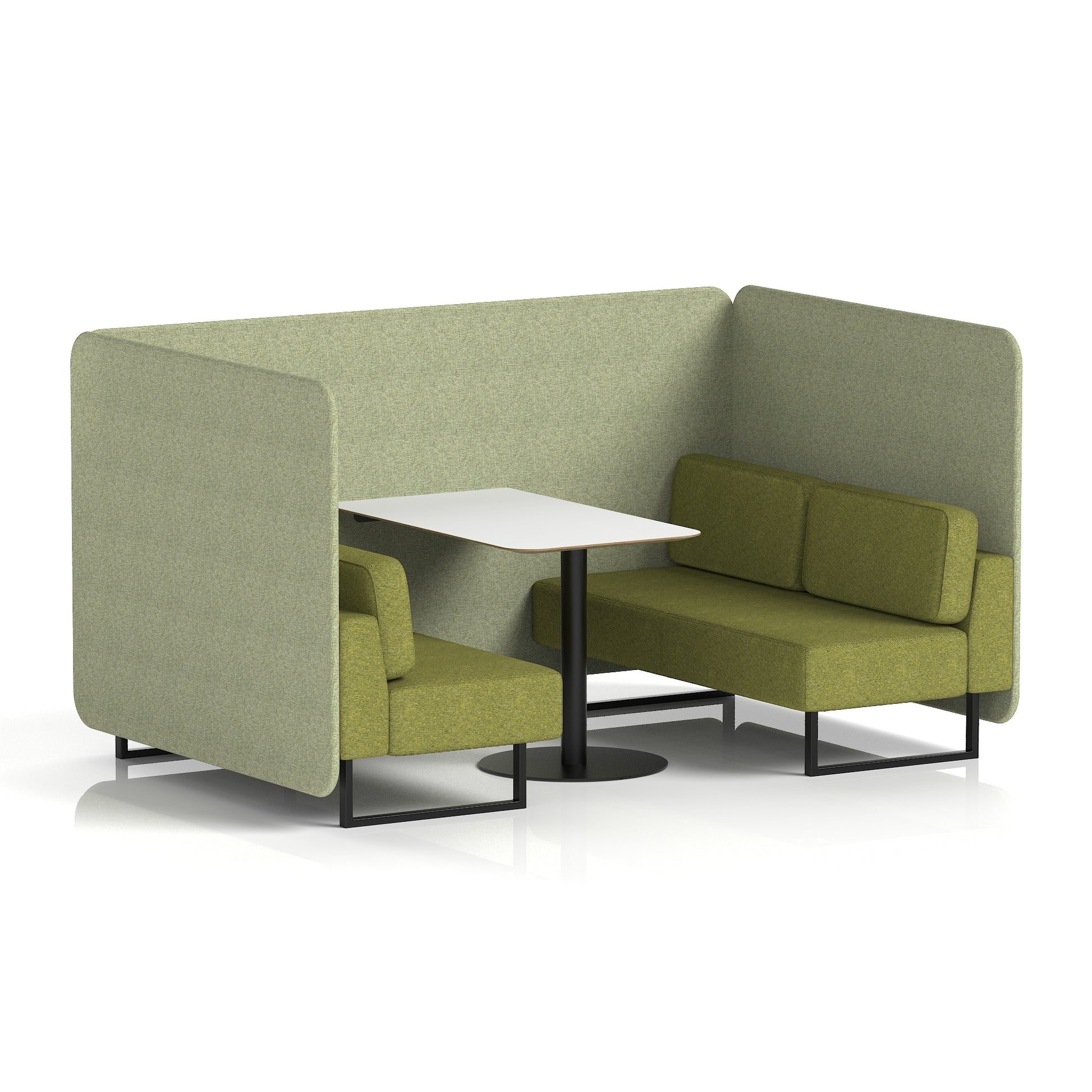 Brixworth Bench Booth With White Table In Two Tone