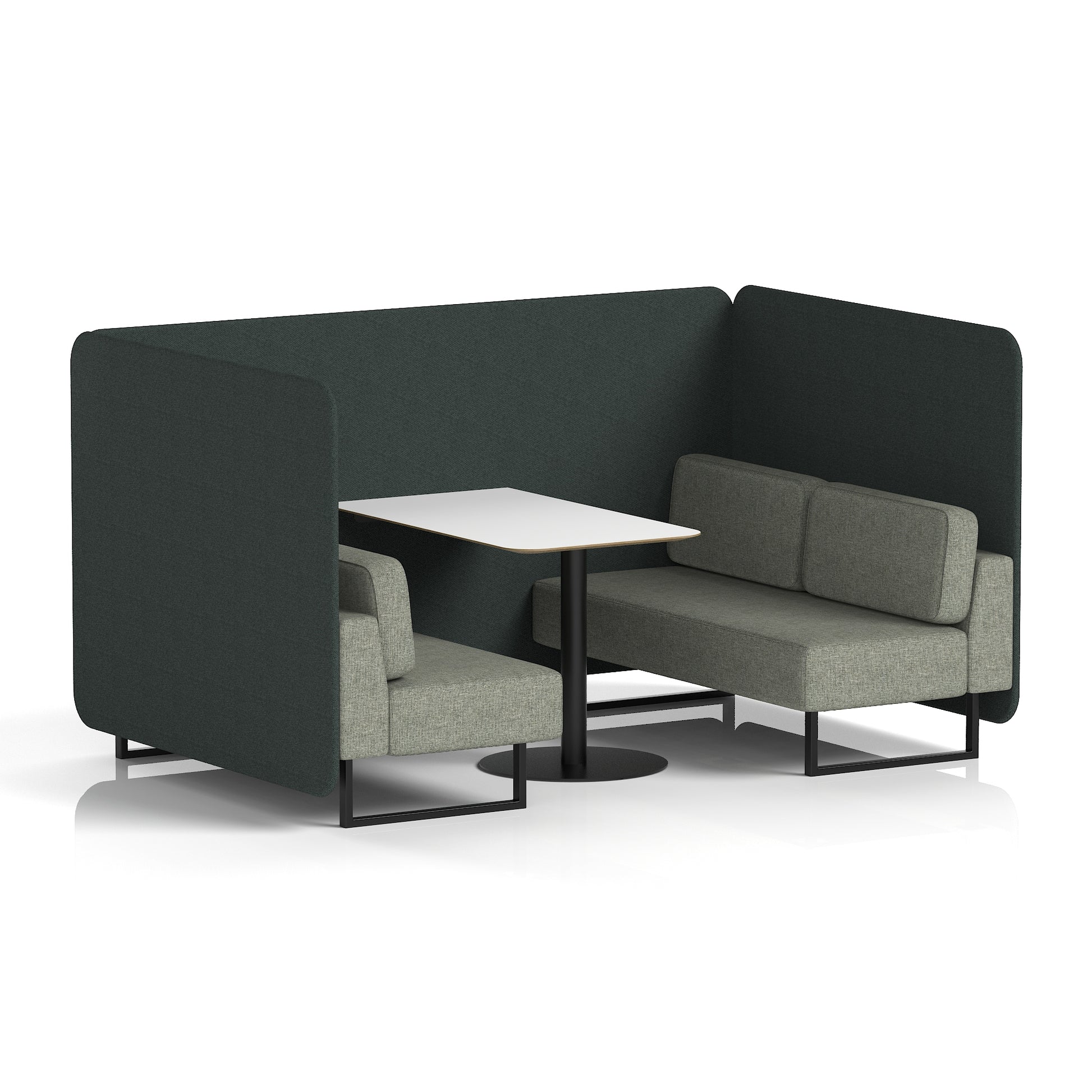 Brixworth Bench Booth With White Table In Two Tone