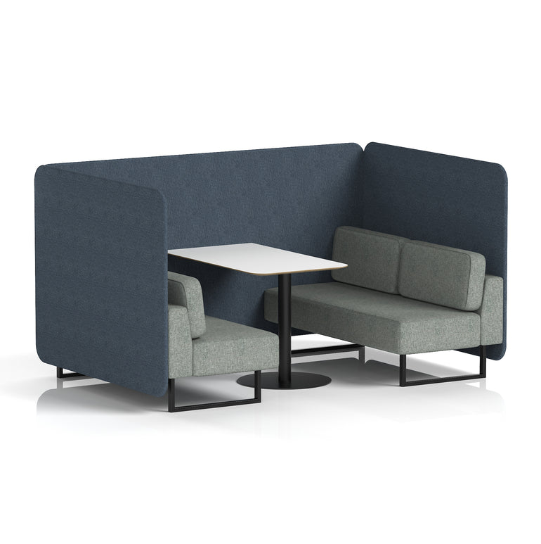 Brixworth Bench Booth With White Table In Two Tone
