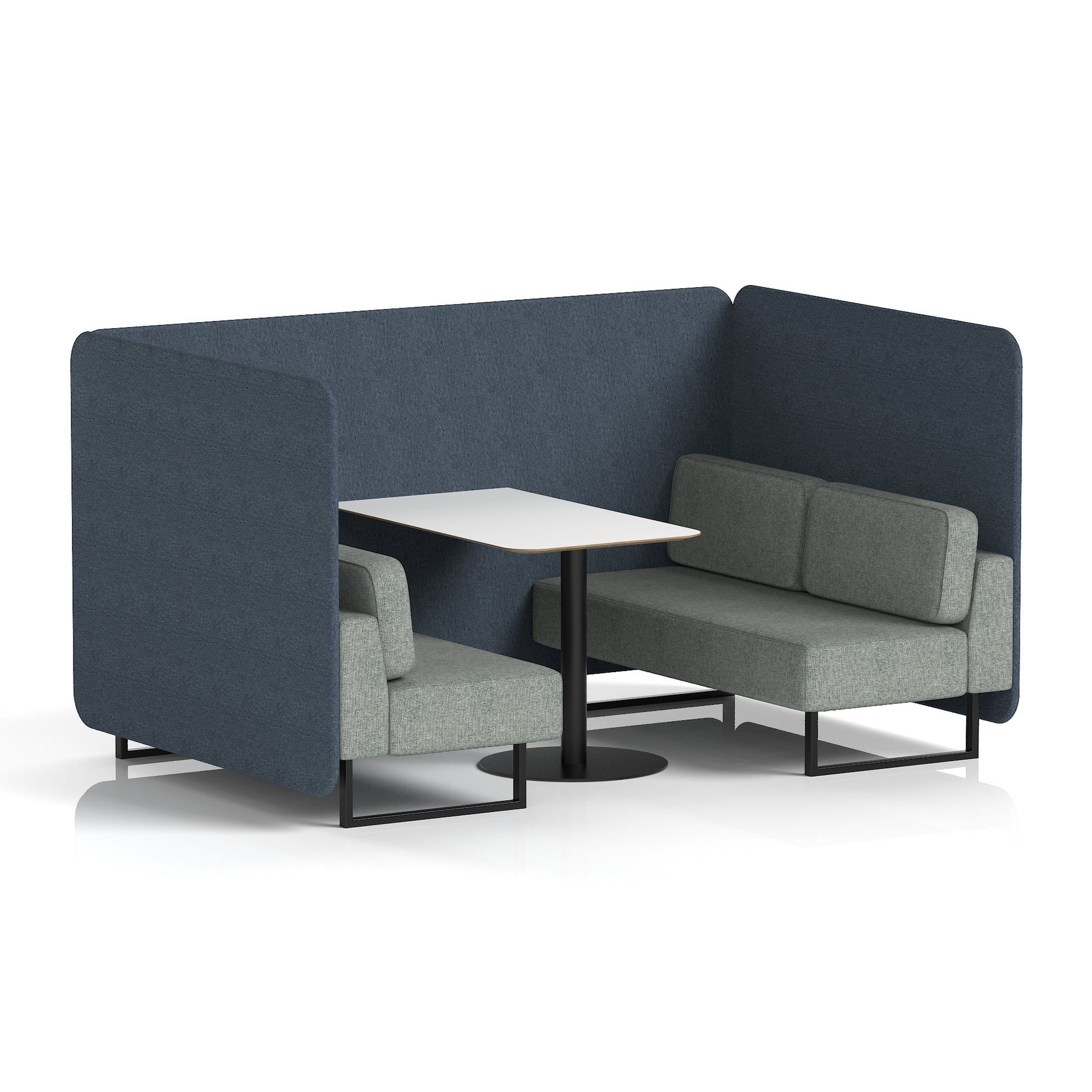 Brixworth Bench Booth With White Table In Two Tone